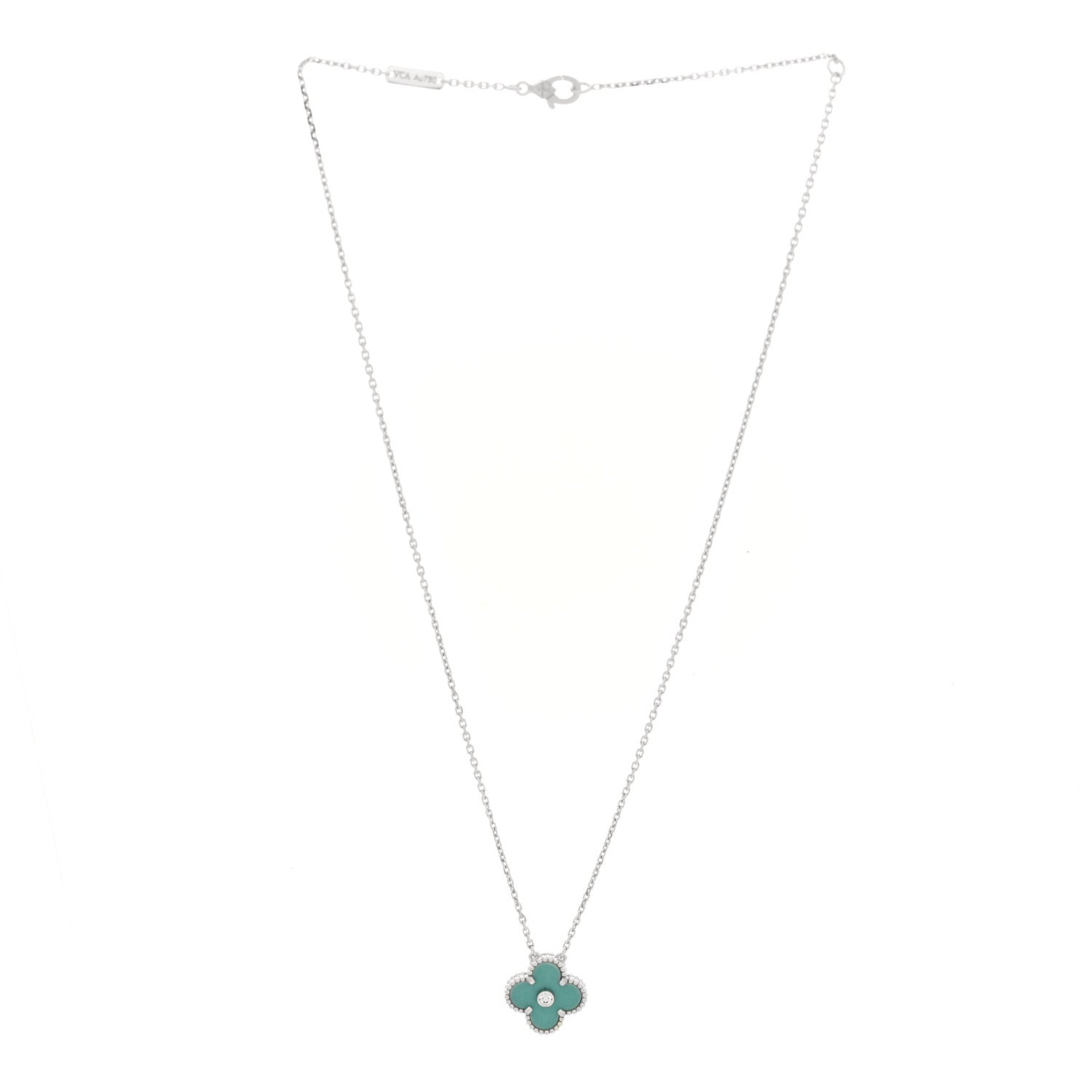 ヴァンクリーフ＆アーペル ヴィンテージアルハンブラ ペンダントネックレス ダイヤモンド 18K ホワイトゴールド VAN CLEEF & ARPELS VINTAGE ALHAMBRA PENDANT NECKLACE DIAMOND 18K WHITE GOLD