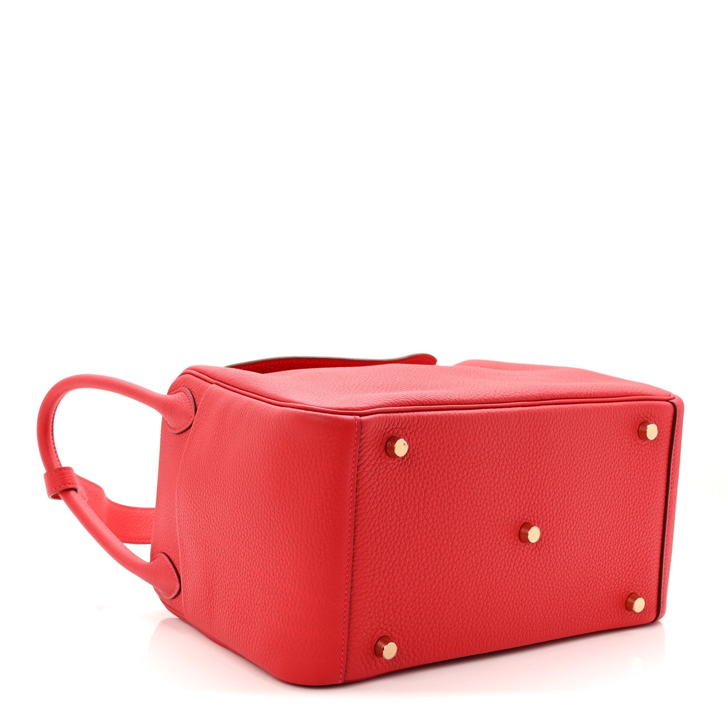 HERMES LINDY 30 ROUGE CASAQUE TAURILLON CLEMENCE GOLD HARDWARE