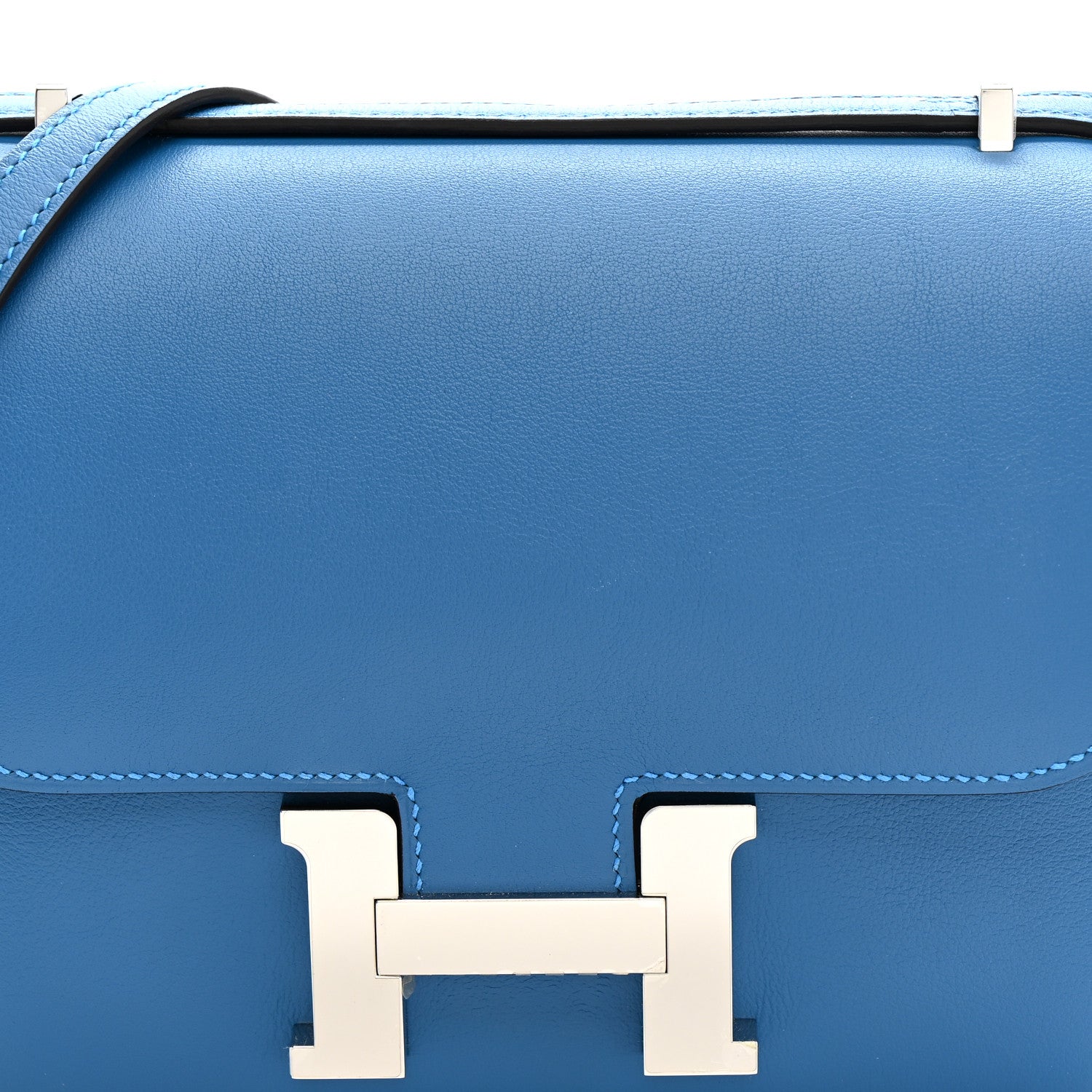 HERMES CONSTANCE 18 MYKONOS BLEU ENCRE EVERCOLOR SILVER HARDWARE