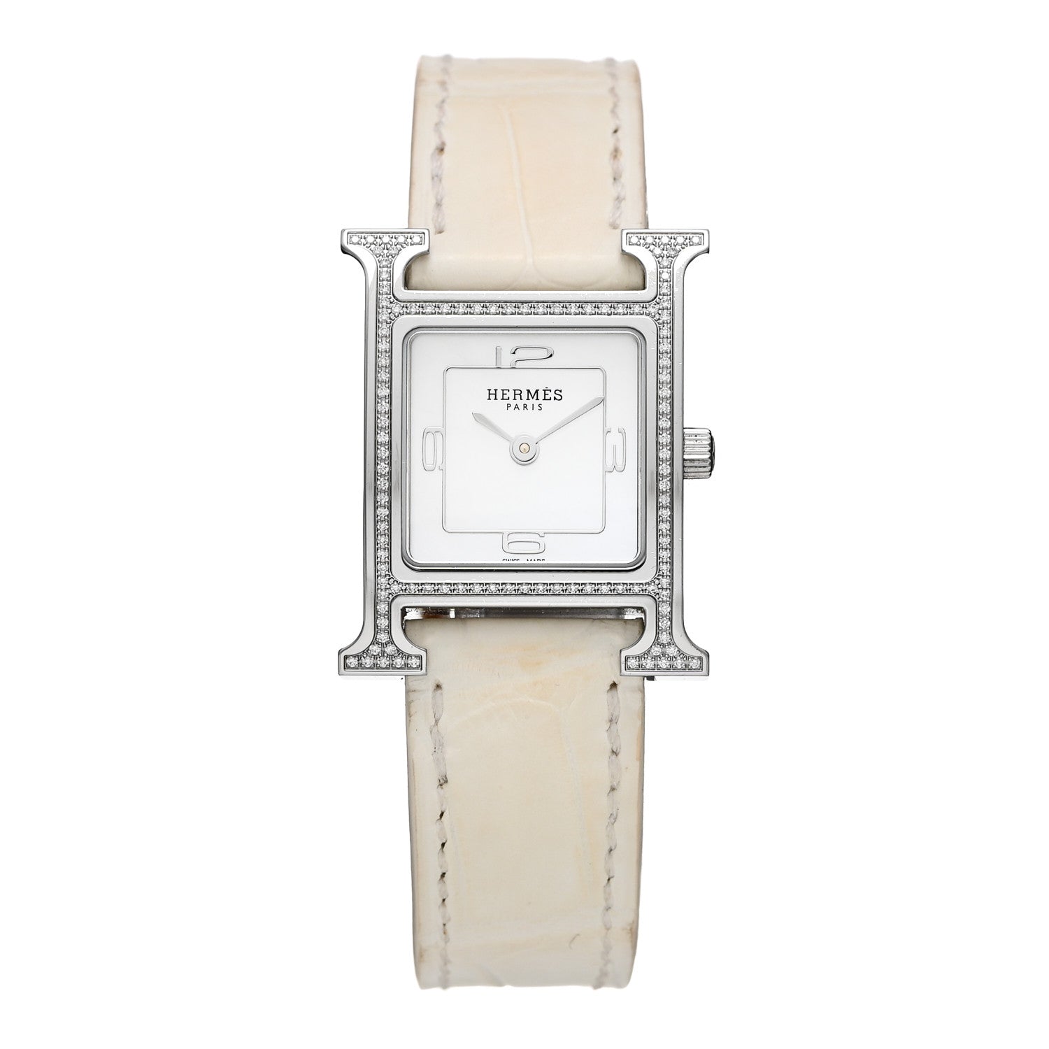 エルメスHウォッチ　正規品 エルメス Hウォッチ 21mm ステンレス Blanc アリゲーター – AVENUE TOKYO