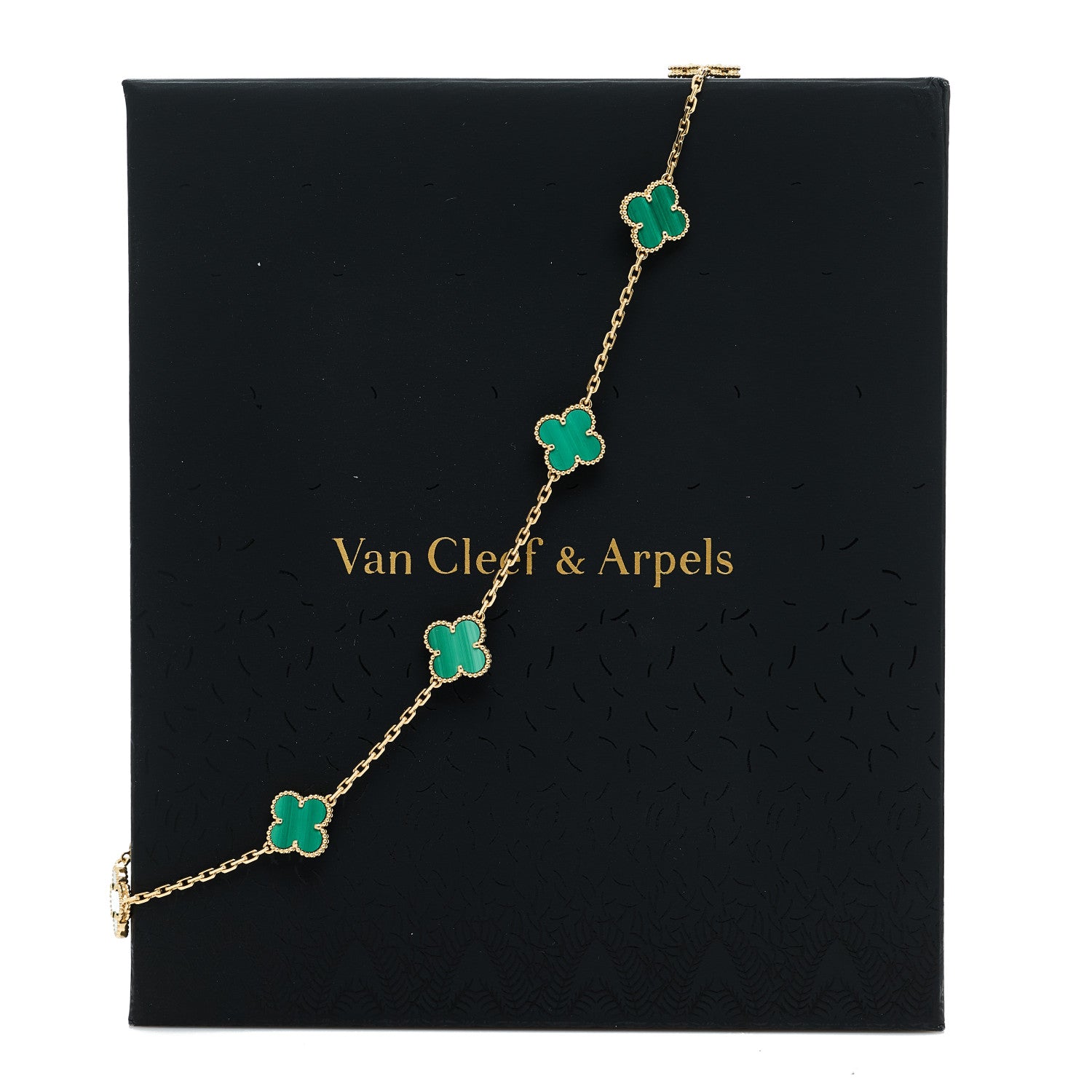ヴァンクリーフ＆アーペル ヴィンテージアルハンブラ 10モチーフ ネックレス マラカイト 18K イエローゴールド VAN CLEEF & ARPELS VINTAGE ALHAMBRA 10 MOTIFS NECKLACE MALACHITE 18K YELLOW GOLD