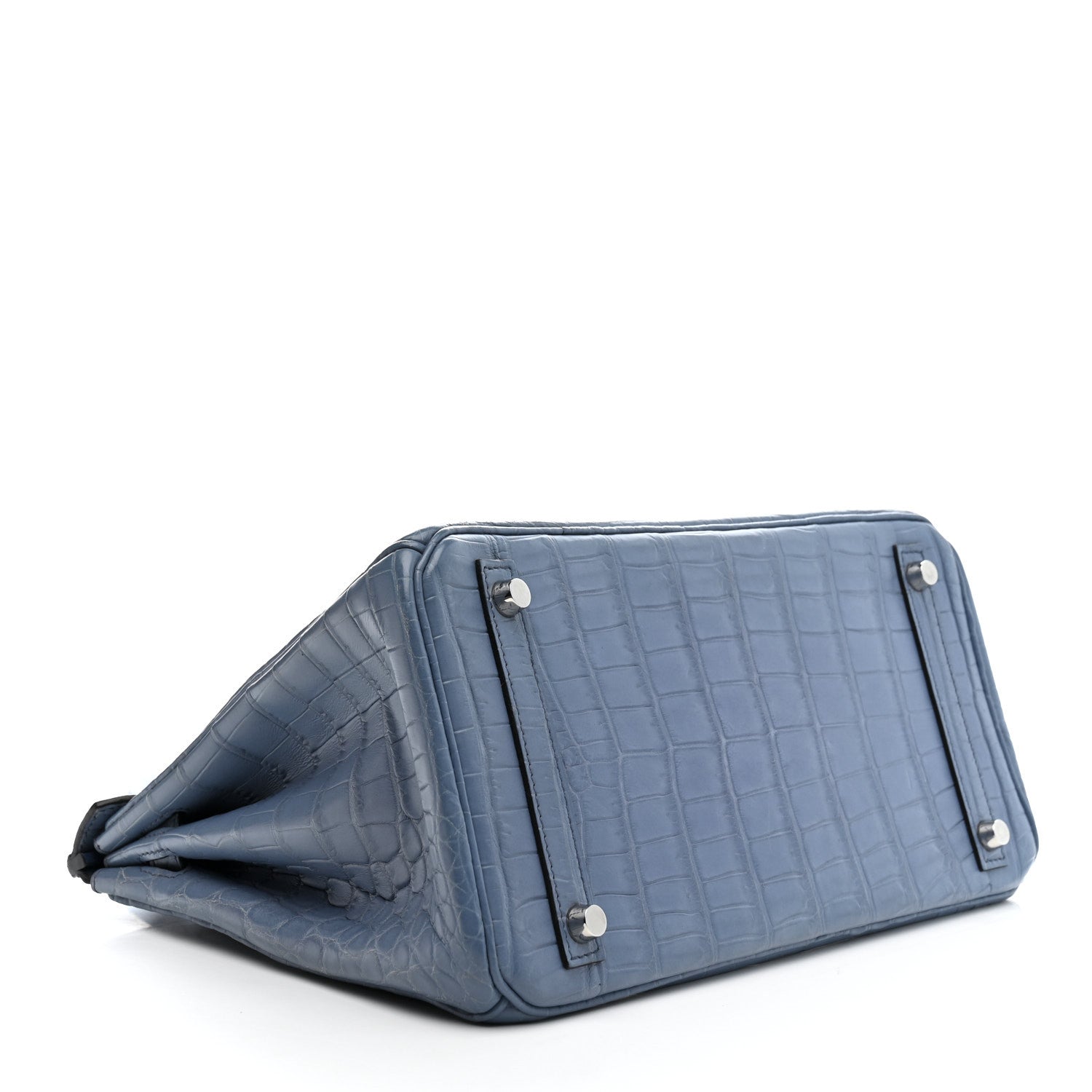 Hermes Birkin 30 Bleu Brighton Matte Porosus Crocodile Silver Hardware HERMES BIRKIN 30 BLEU BRIGHTON SILVER HARDWARE