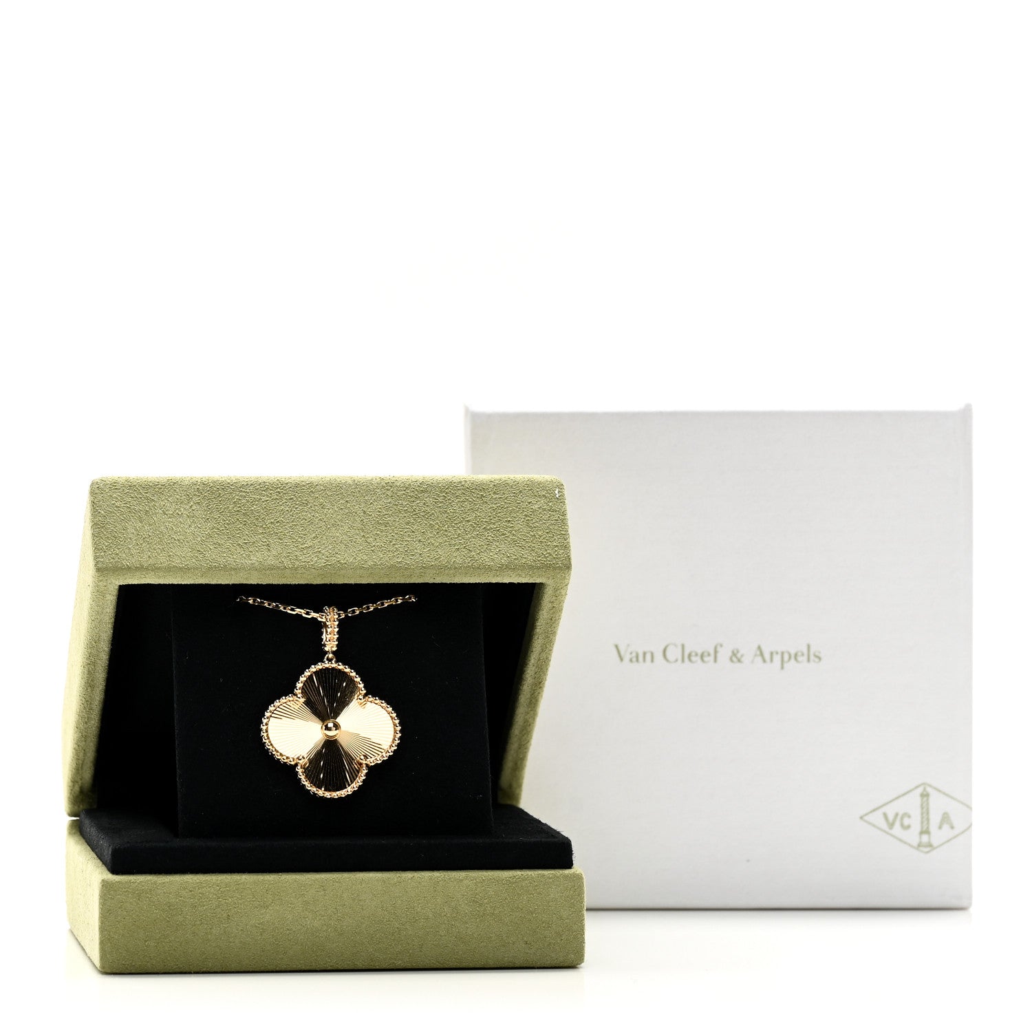 Van Cleef & Arpels 18K Yellow Gold Guilloche Magic Alhambra Long Necklace