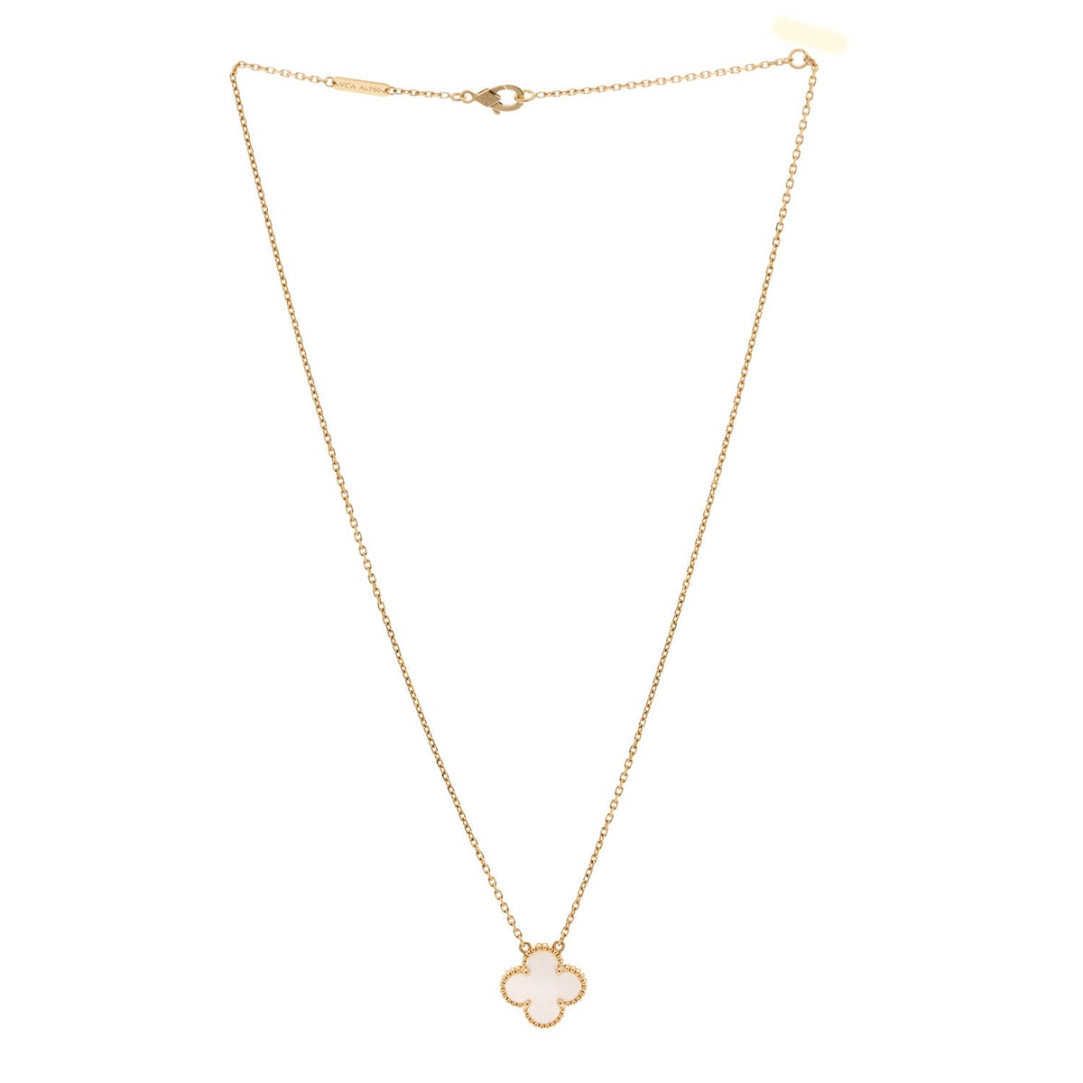 Van Cleef & Arpels Vintage Alhambra Pendant Necklace Mother of Pearl 18K Yellow Gold