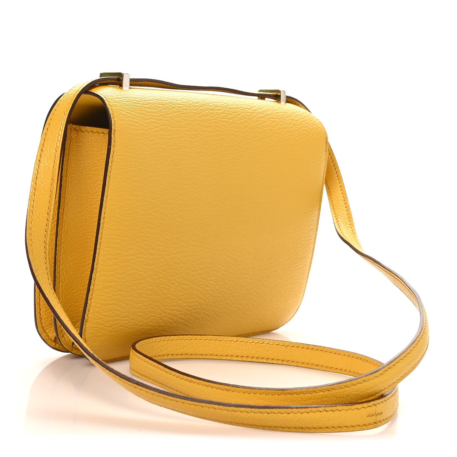 エルメス  ミニコンスタンス 18 Jaune De Naples シェーブルミゾール シルバー金具 HERMES MINI CONSTANCE 18 JAUNE DE NAPLES CHEVRE MYSORE SILVER HARDWARE