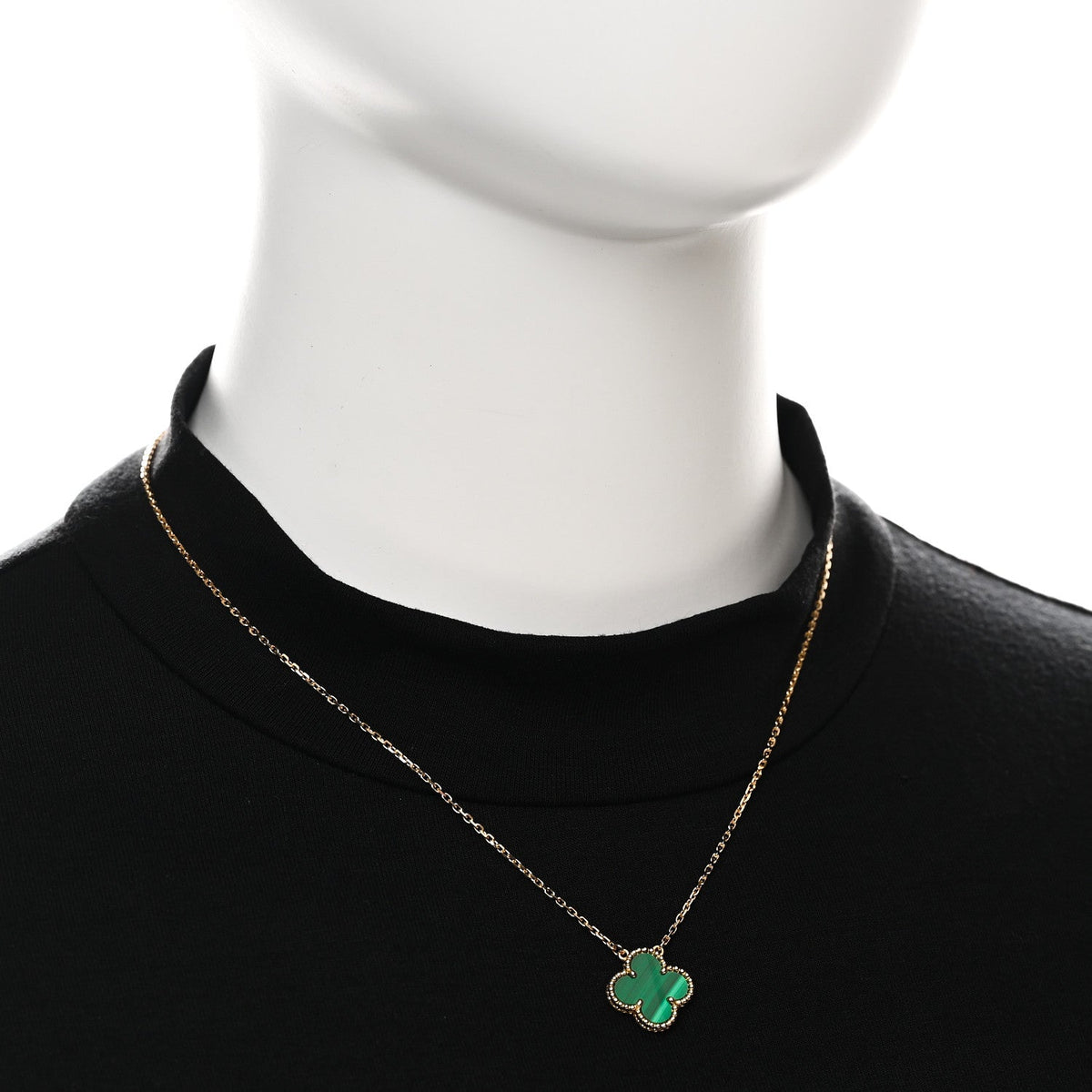 ヴァンクリーフ＆アーペル ヴィンテージアルハンブラ ペンダントネックレス マラカイト 18K イエローゴールド VAN CLEEF & ARPELS VINTAGE ALHAMBRA PENDANT NECKLACE MALACHITE 18K YELLOW GOLD