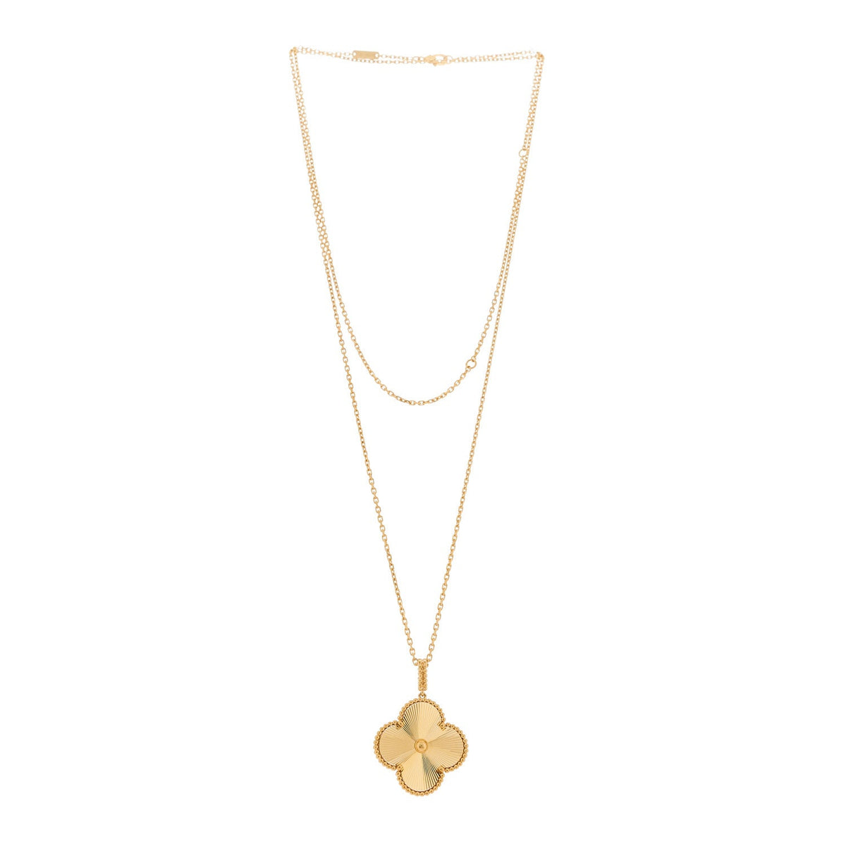 ヴァンクリーフ＆アーペル マジックアルハンブラ ロングネックレス ギョーシェ 18K イエローゴールド VAN CLEEF & ARPELS MAGIC ALHAMBRA LONG NECKLACE GUILLOCHÉ 18K YELLOW GOLD