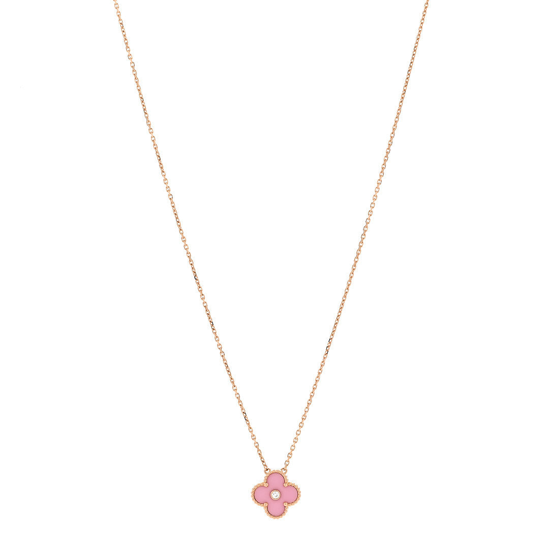 ヴァンクリーフ＆アーペル ヴィンテージアルハンブラ ペンダントネックレス ダイヤモンド 18K ローズゴールド VAN CLEEF & ARPELS VINTAGE ALHAMBRA PENDANT NECKLACE DIAMOND 18K ROSE GOLD
