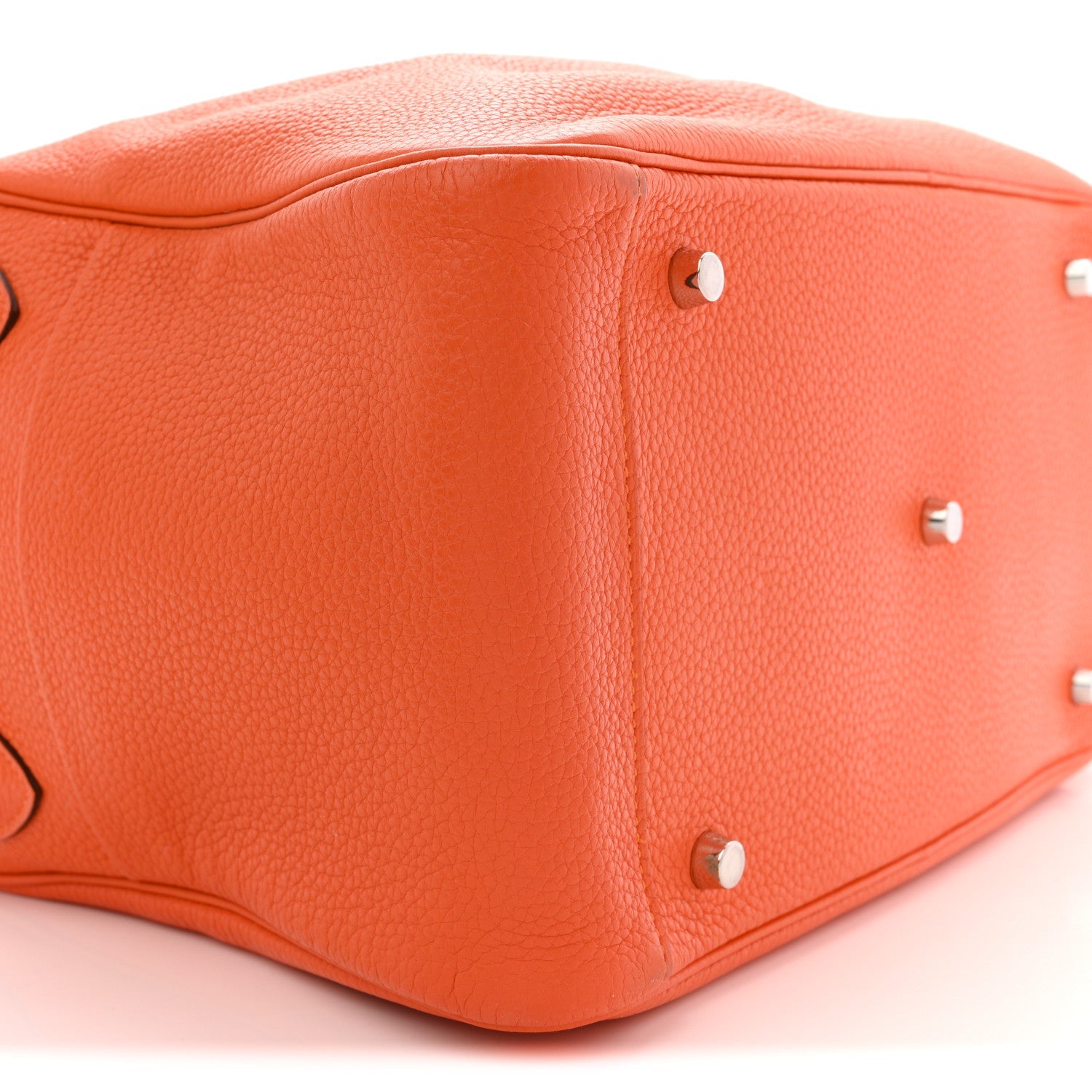 HERMES LINDY 34 ORANGE TAURILLON CLEMENCE SILVER HARDWARE