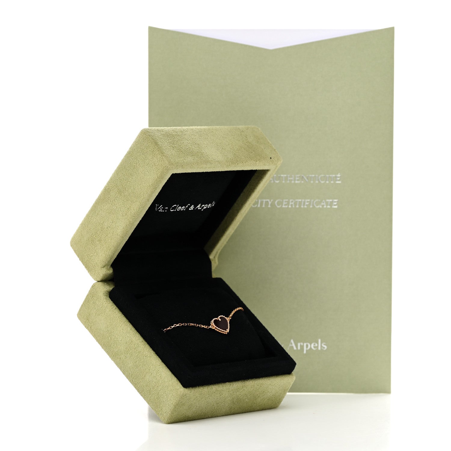 ヴァンクリーフ&アーペル 18Kローズゴールド カーネリアン スウィートアルハンブラ ハートブレスレット