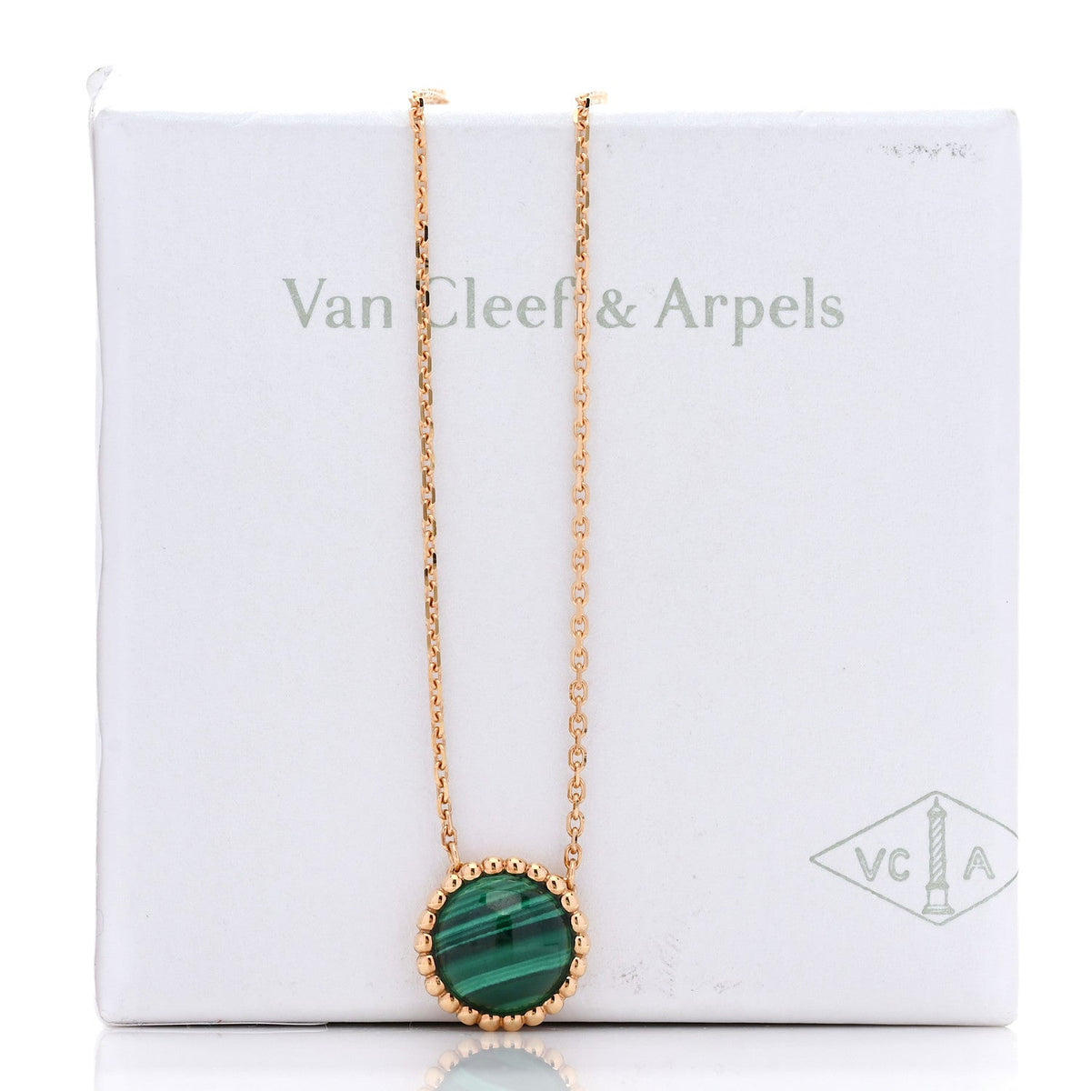 ヴァンクリーフ＆アーペル ペルレ ペンダントネックレス マラカイト 18K イエローゴールド VAN CLEEF & ARPELS PERLÉE PENDANT NECKLACE MALACHITE 18K YELLOW GOLD