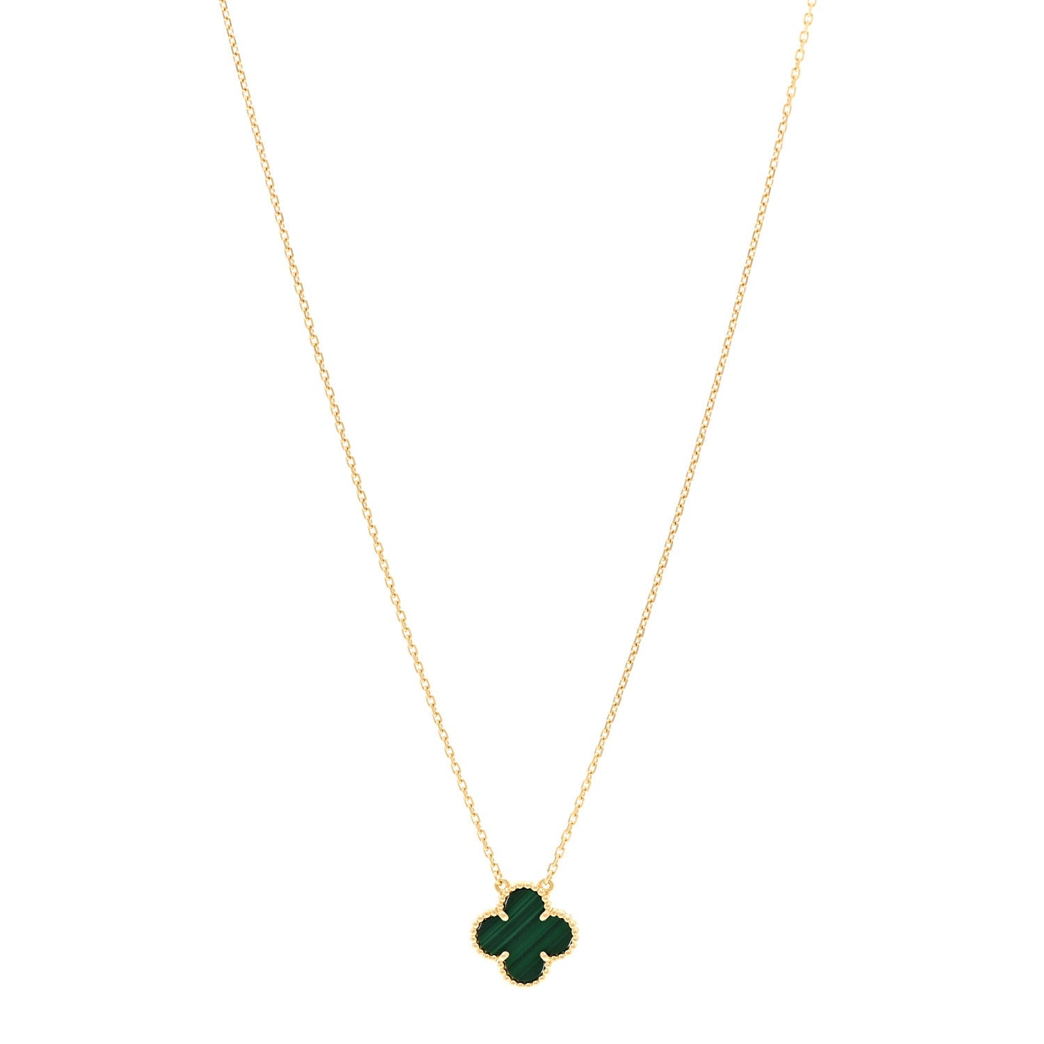 ヴァンクリーフ＆アーペル ヴィンテージアルハンブラ ペンダントネックレス マラカイト 18K イエローゴールド VAN CLEEF & ARPELS VINTAGE ALHAMBRA PENDANT NECKLACE MALACHITE 18K YELLOW GOLD
