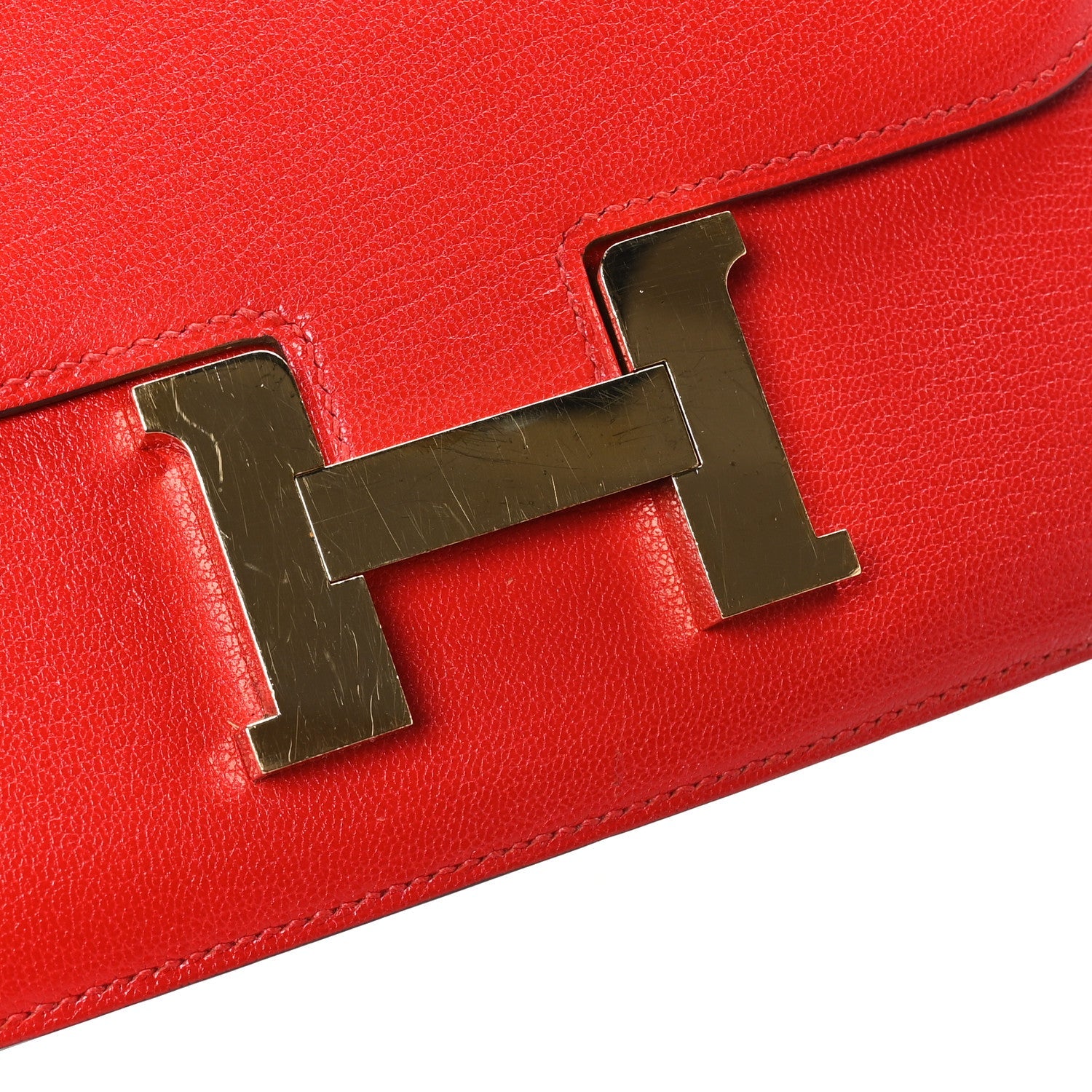 エルメス コンスタンス 18 Rouge De Coeur シェーブル ゴールド金具 HERMES CONSTANCE 18 ROUGE DE COEUR CHEVRE MYSORE GOLD HARDWARE