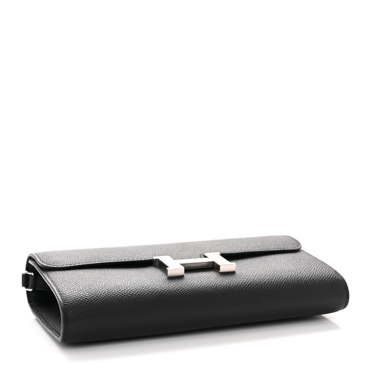 HERMES CONSTANCE TO GO WALLET BLACK EPSOM SILVER HARDWARE