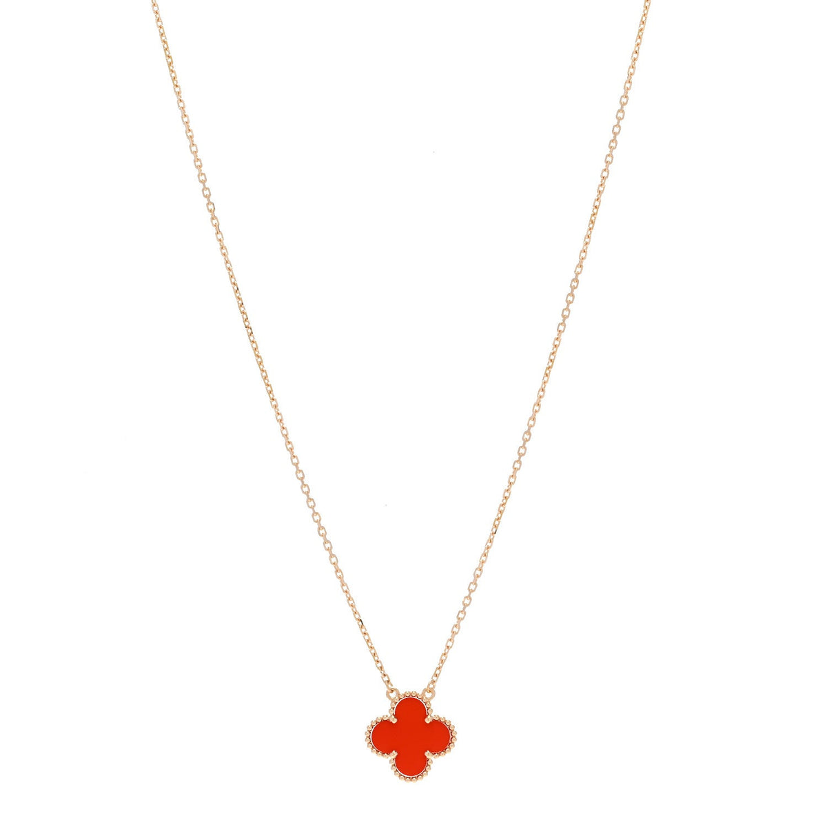 ヴァンクリーフ＆アーペル ヴィンテージアルハンブラ ペンダントネックレス カーネリアン 18K イエローゴールド VAN CLEEF & ARPELS VINTAGE ALHAMBRA PENDANT NECKLACE CARNELIAN 18K YELLOW GOLD