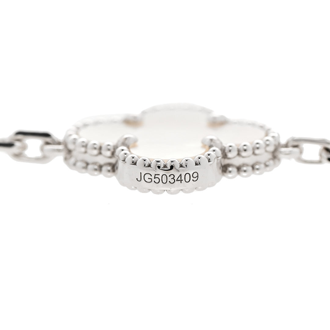 ヴァンクリーフ＆アーペル ヴィンテージアルハンブラ 10モチーフ ネックレス マザーオブパール 18K ホワイトゴールド VAN CLEEF & ARPELS VINTAGE ALHAMBRA 10 MOTIFS NECKLACE MOTHER OF PEARL 18K WHITE GOLD