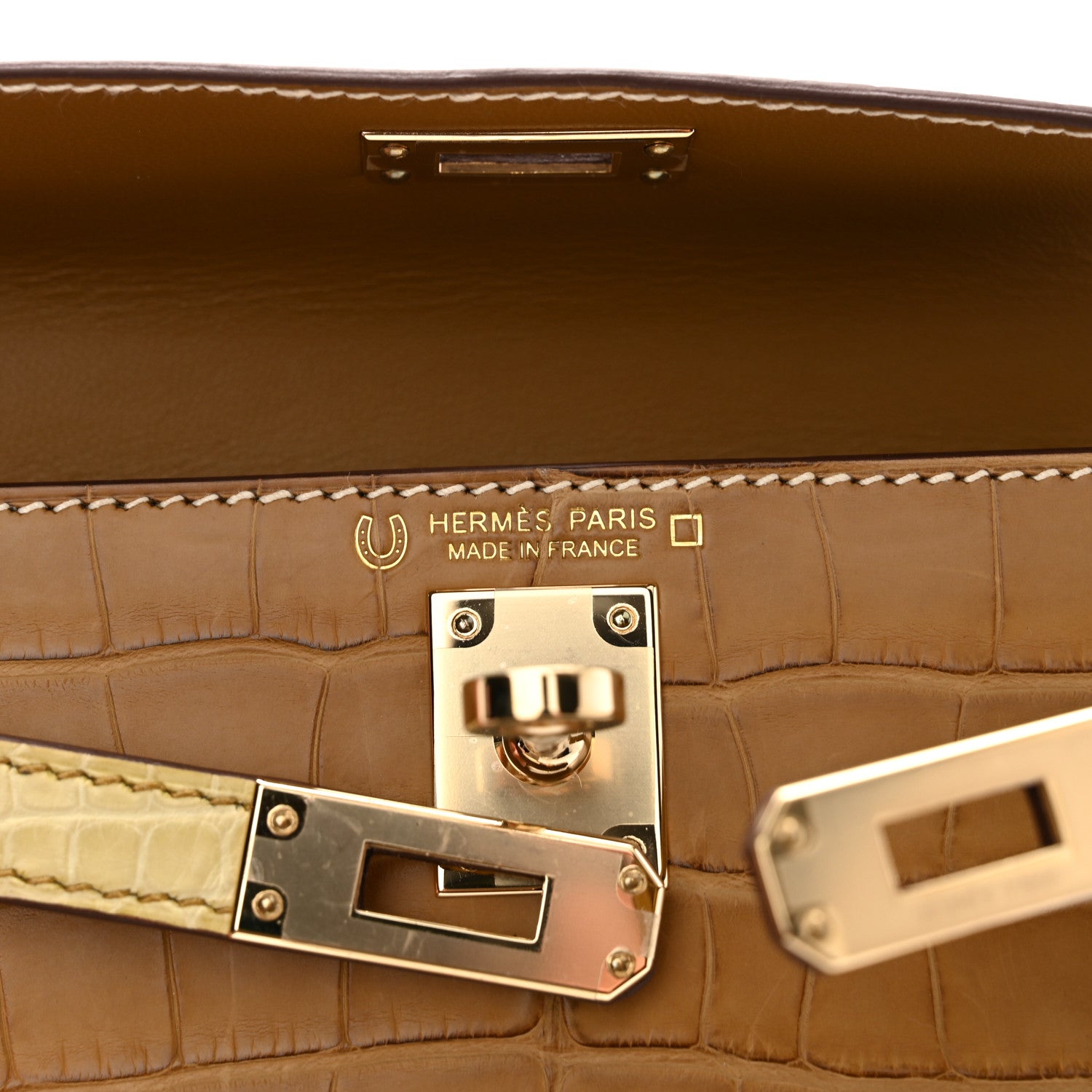 エルメス ミニケリー 20 HSS パーソナルオーダー 外縫い Kraft Vanille マットアリゲーター ローズゴールド金具 HERMES MINI KELLY 20 HSS PERSONAL ORDER SELLIER KRAFT VANILLE MATTE ALLIGATOR ROSE GOLD HARDWARE