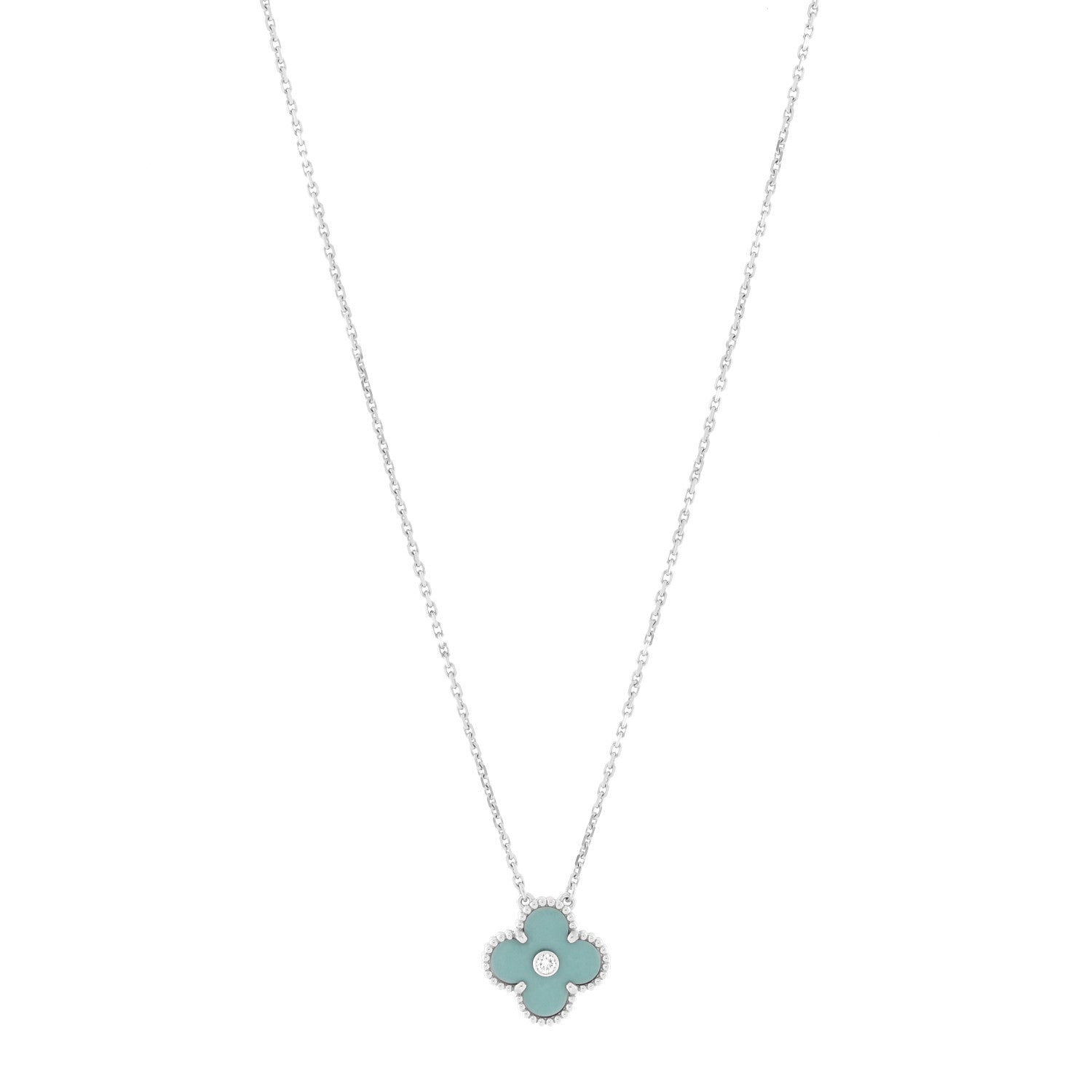 ヴァンクリーフ＆アーペル ヴィンテージアルハンブラ ペンダントネックレス ダイヤモンド 18K ホワイトゴールド VAN CLEEF & ARPELS VINTAGE ALHAMBRA PENDANT NECKLACE DIAMOND 18K WHITE GOLD