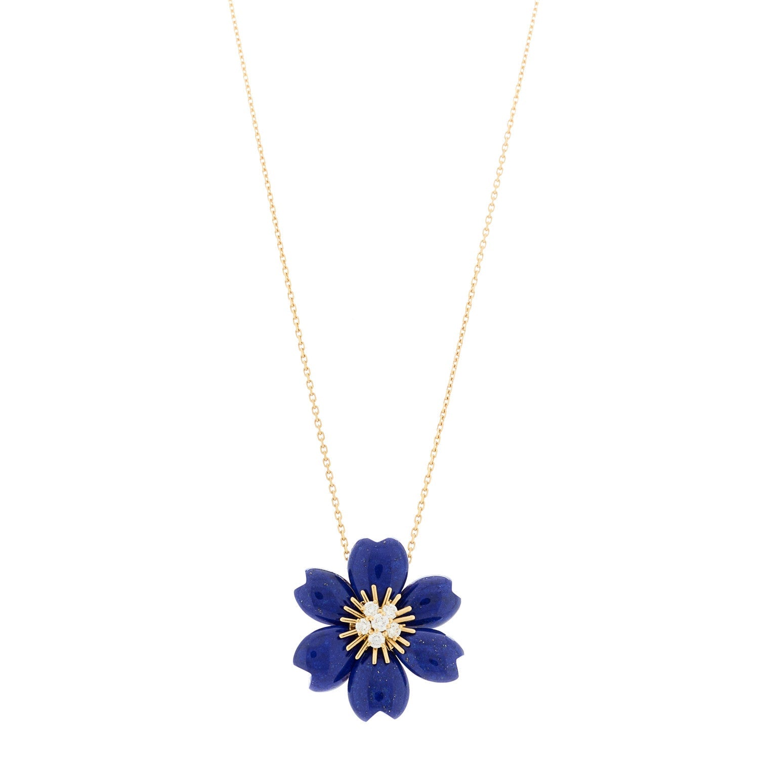ヴァンクリーフ＆アーペル スモール ペンダントネックレス マルチカラー 18K イエローゴールド VAN CLEEF & ARPELS SMALL PENDANT NECKLACE MULTICOLOR 18K YELLOW GOLD