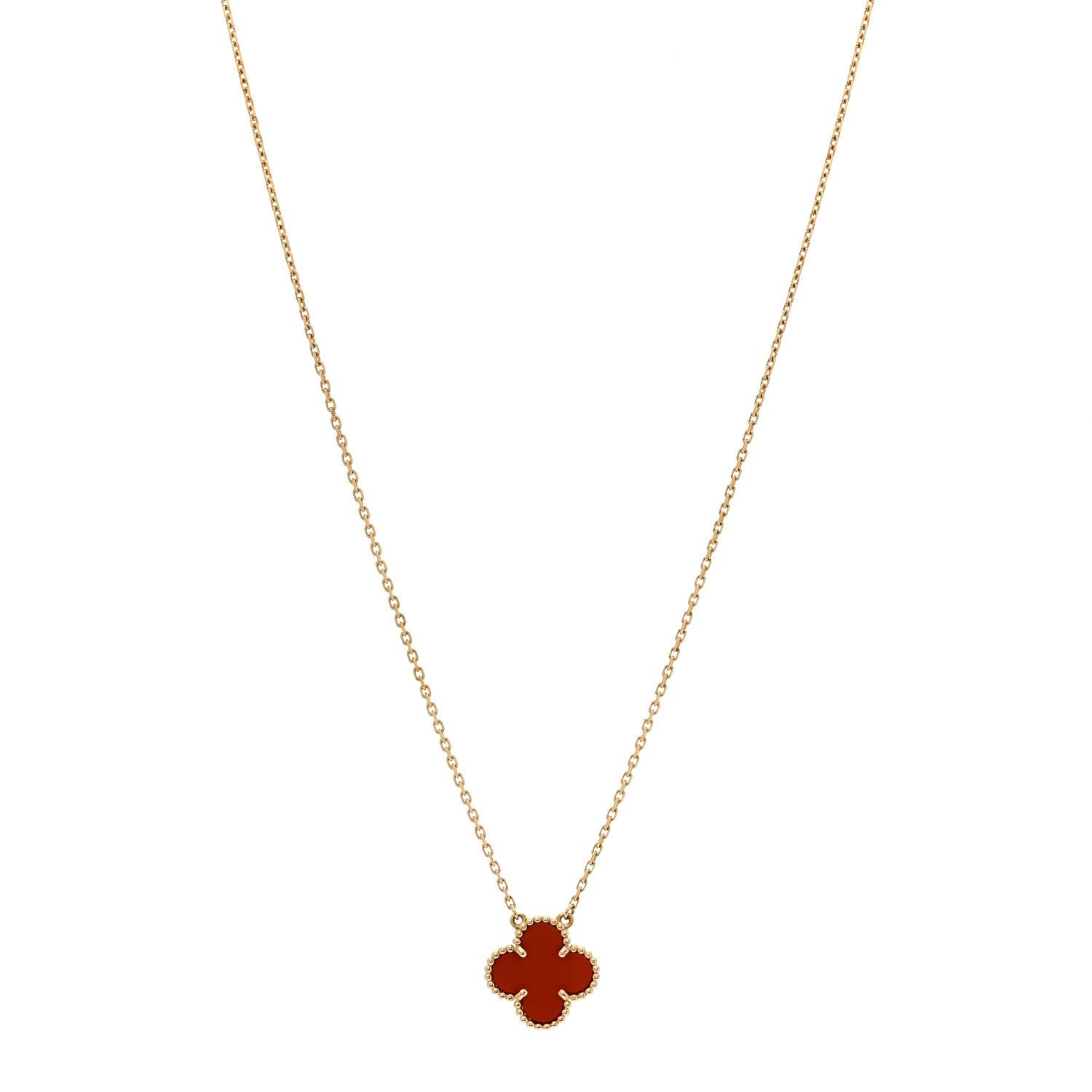 ヴァンクリーフ＆アーペル ヴィンテージアルハンブラ ペンダントネックレス カーネリアン 18K イエローゴールド VAN CLEEF & ARPELS VINTAGE ALHAMBRA PENDANT NECKLACE CARNELIAN 18K YELLOW GOLD