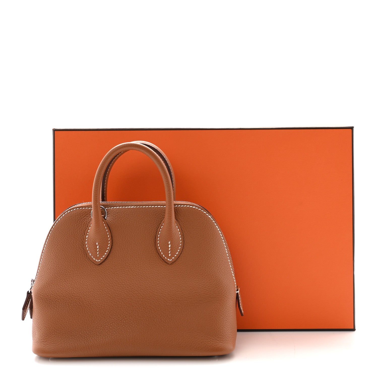 HERMES MINI BOLIDE 1923 Gold Evercolor Silver Hardware