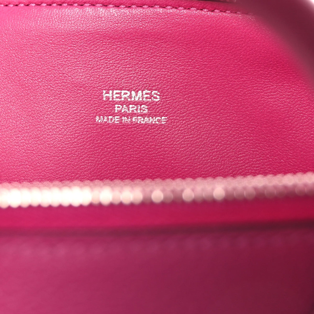 Hermès Mini Bolide 1923 Rose Pourpre Evercolor Silver Hardware