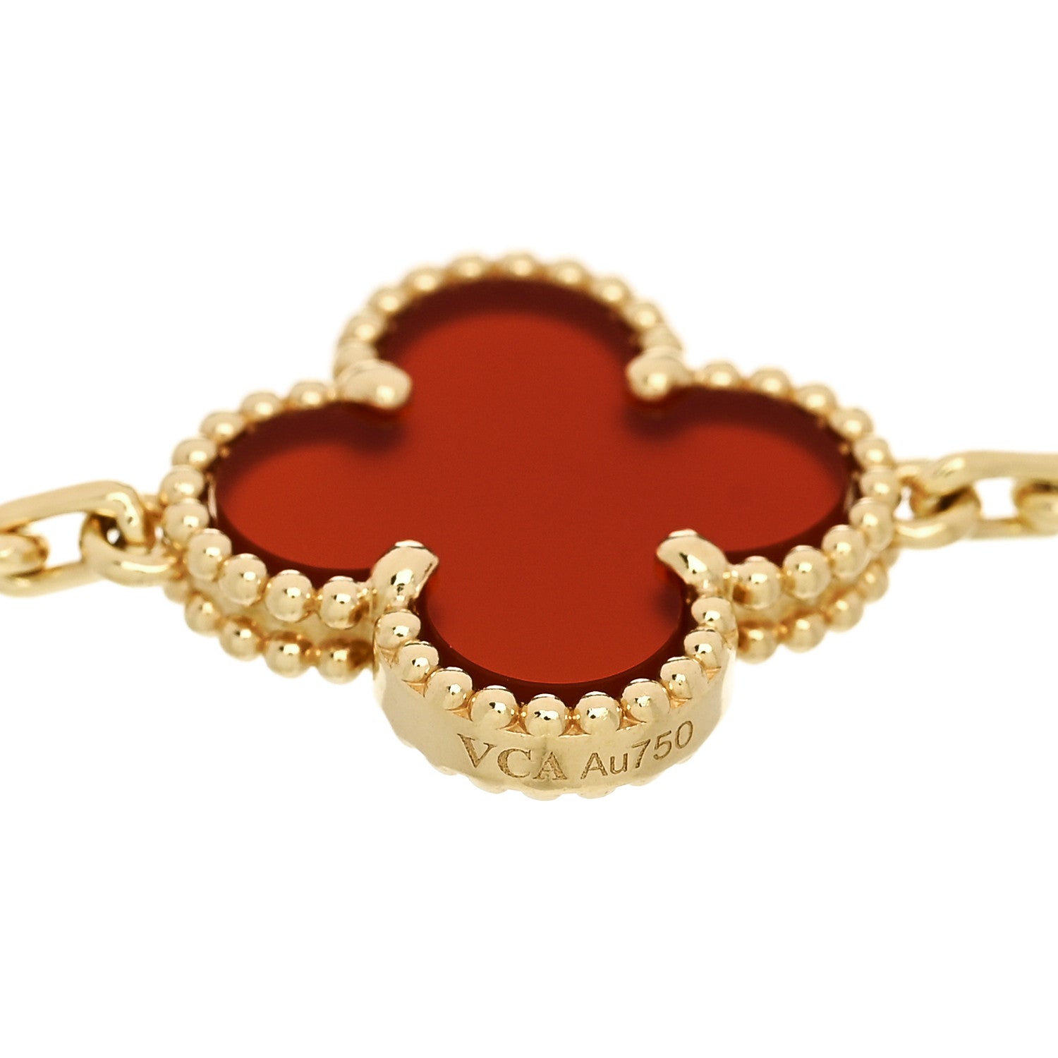 ヴァンクリーフ＆アーペル ヴィンテージアルハンブラ 5モチーフ ブレスレット カーネリアン 18K イエローゴールド VAN CLEEF & ARPELS VINTAGE ALHAMBRA 5 MOTIFS BRACELET CARNELIAN 18K YELLOW GOLD