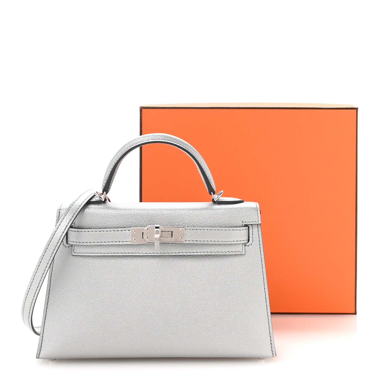 エルメス ミニケリー 20 外縫い Argent シェーブル シルバー金具 HERMES MINI KELLY 20 SELLIER ARGENT CHEVRE SILVER HARDWARE