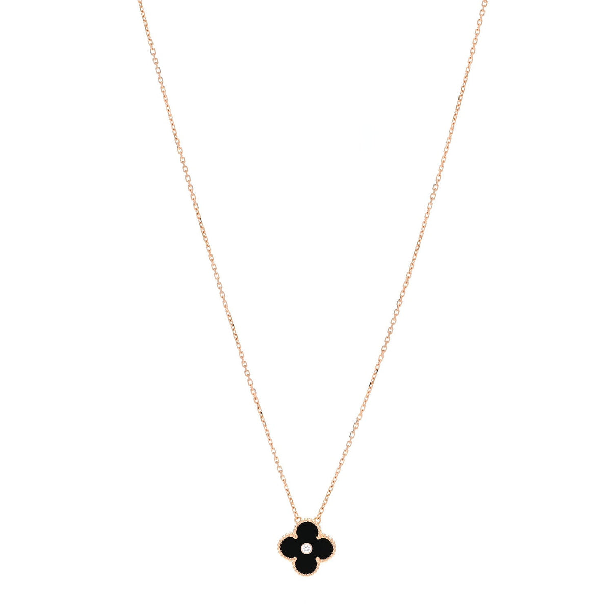 Van Cleef & Arpels Vintage Alhambra Pendant Necklace Multicolor 18K Rose Gold