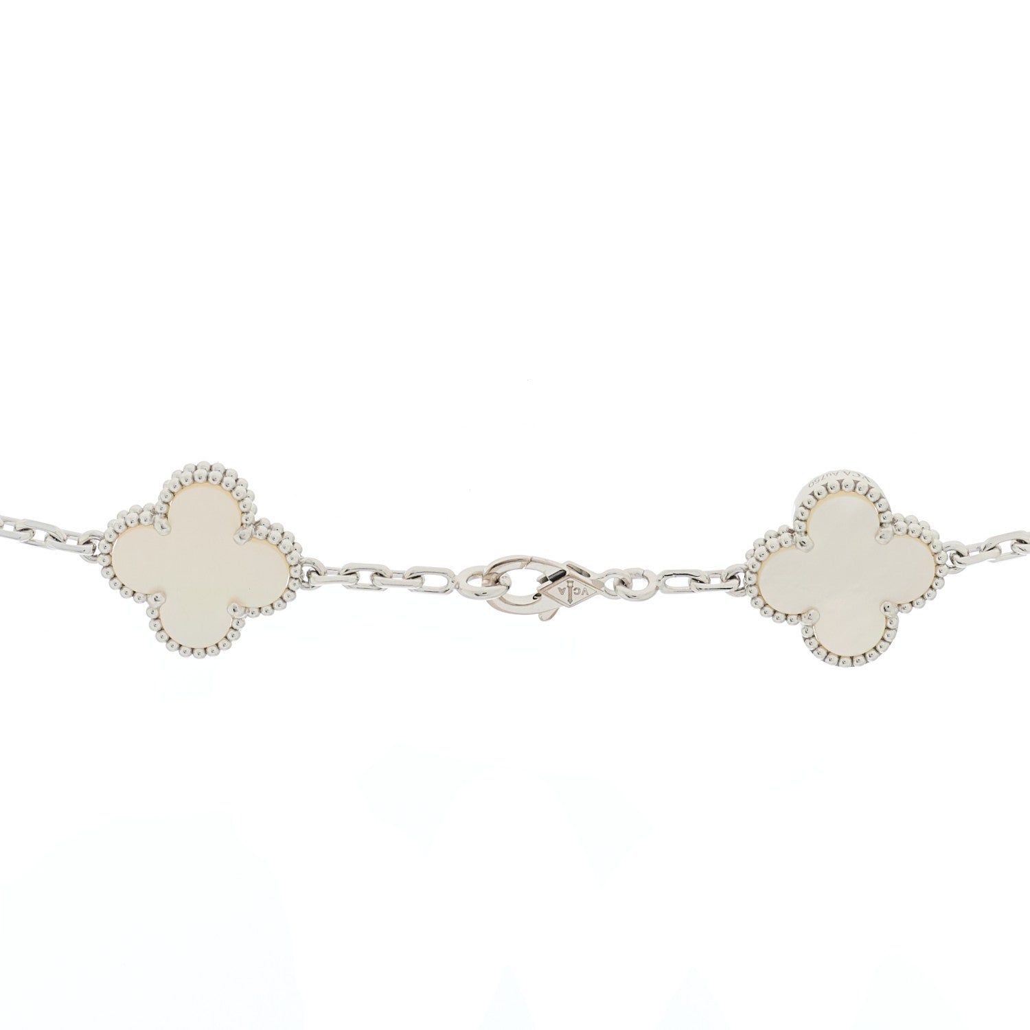 ヴァンクリーフ＆アーペル ヴィンテージアルハンブラ 10モチーフ ネックレス マザーオブパール 18K ホワイトゴールド VAN CLEEF & ARPELS VINTAGE ALHAMBRA 10 MOTIFS NECKLACE MOTHER OF PEARL 18K WHITE GOLD