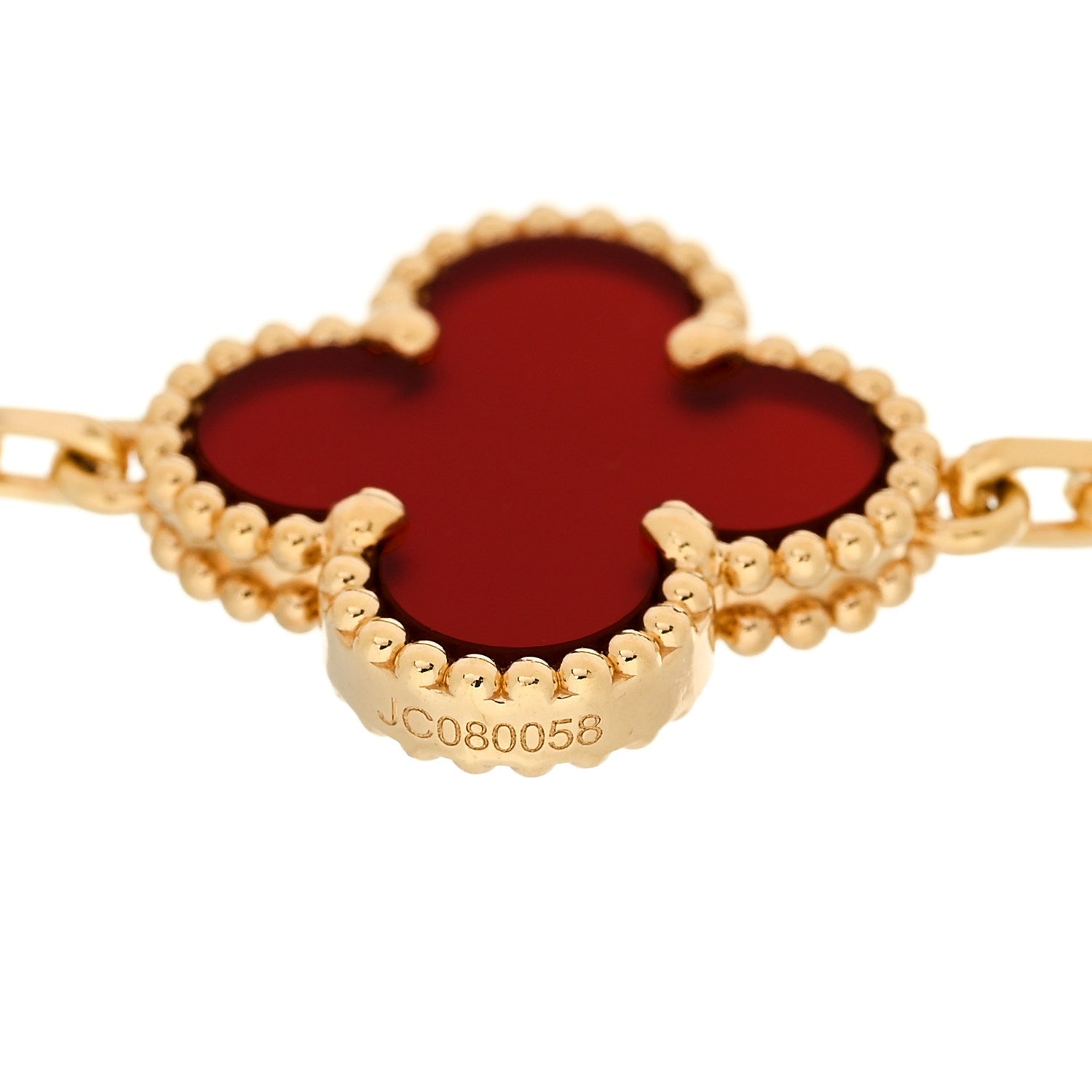 ヴァンクリーフ＆アーペル ヴィンテージアルハンブラ 5モチーフ ブレスレット カーネリアン 18K イエローゴールド VAN CLEEF & ARPELS VINTAGE ALHAMBRA 5 MOTIFS BRACELET CARNELIAN 18K YELLOW GOLD