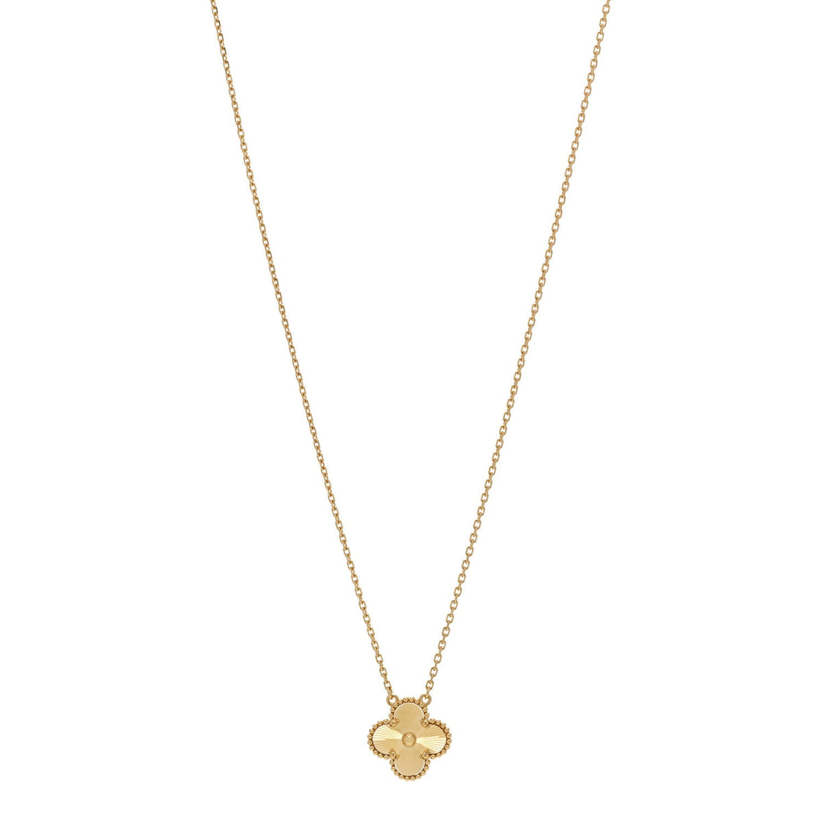 ヴァンクリーフ＆アーペル ヴィンテージアルハンブラ ペンダントネックレス ギョーシェ 18K イエローゴールド VAN CLEEF & ARPELS VINTAGE ALHAMBRA PENDANT NECKLACE GUILLOCHÉ 18K YELLOW GOLD