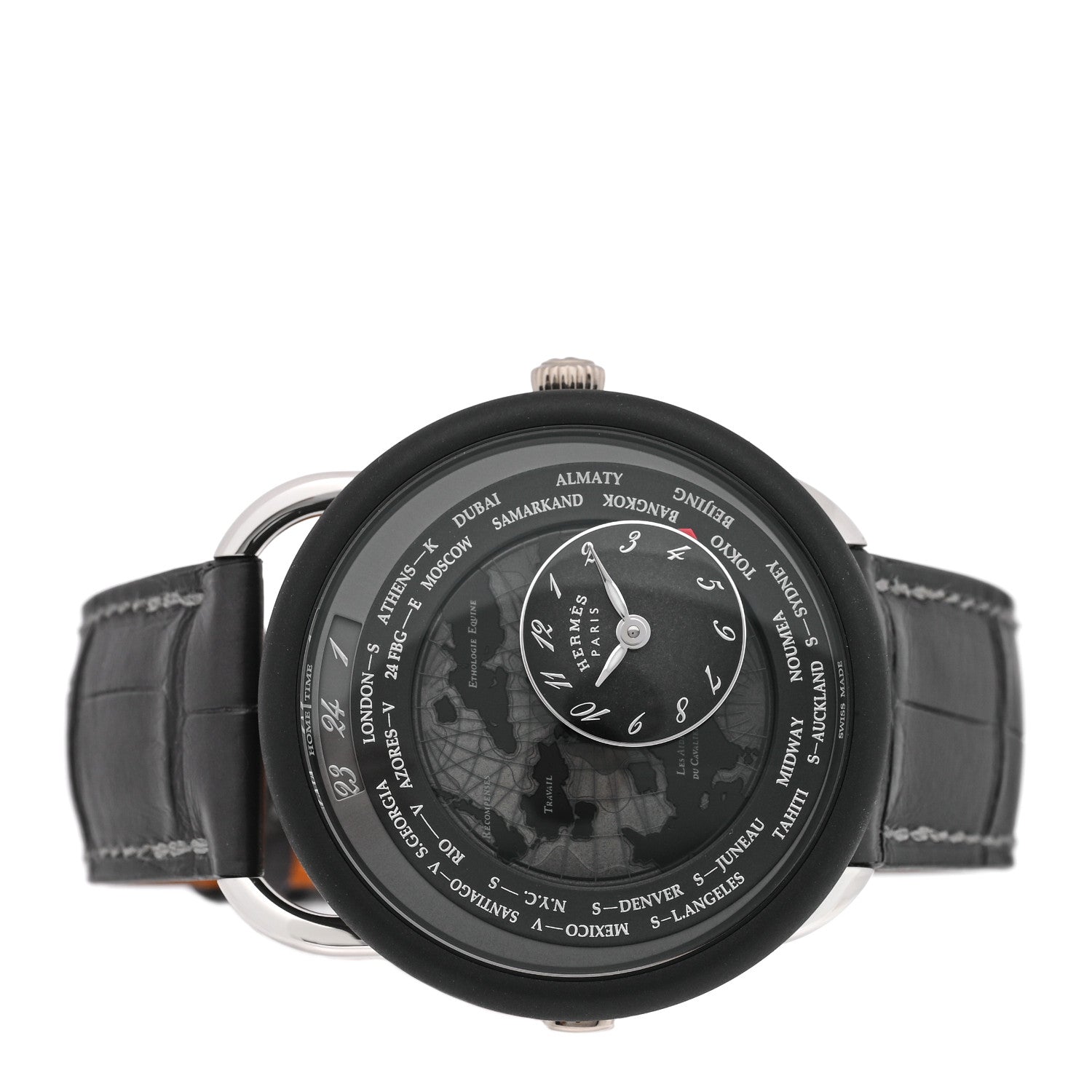 エルメス アルソー ウォッチ 43mm チタン Noir アリゲーター