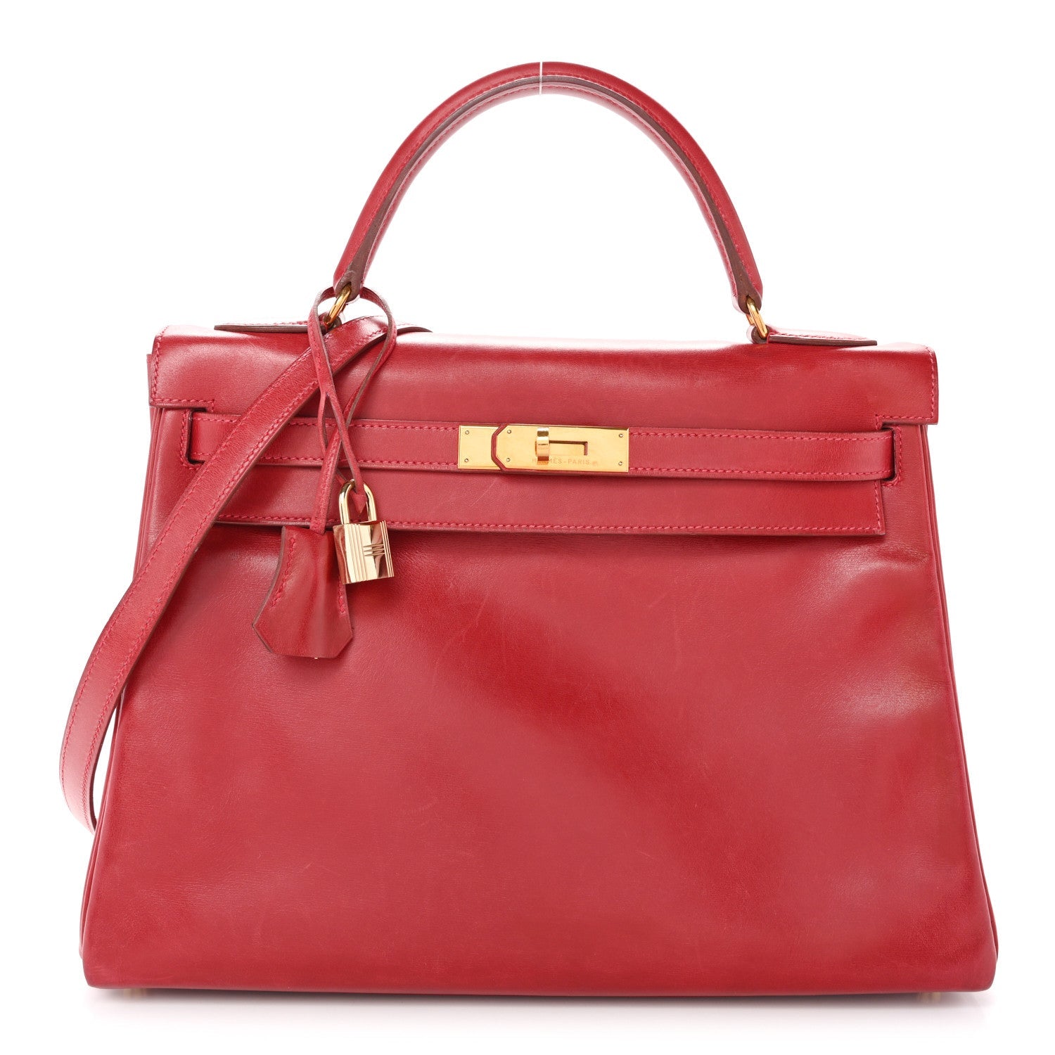 エルメス ケリー32 内縫い Rouge Casaque ボックス ゴールド金具 HERMES KELLY32 RETOURNE ROUGE CASAQUE BOX GOLD HARDWARE