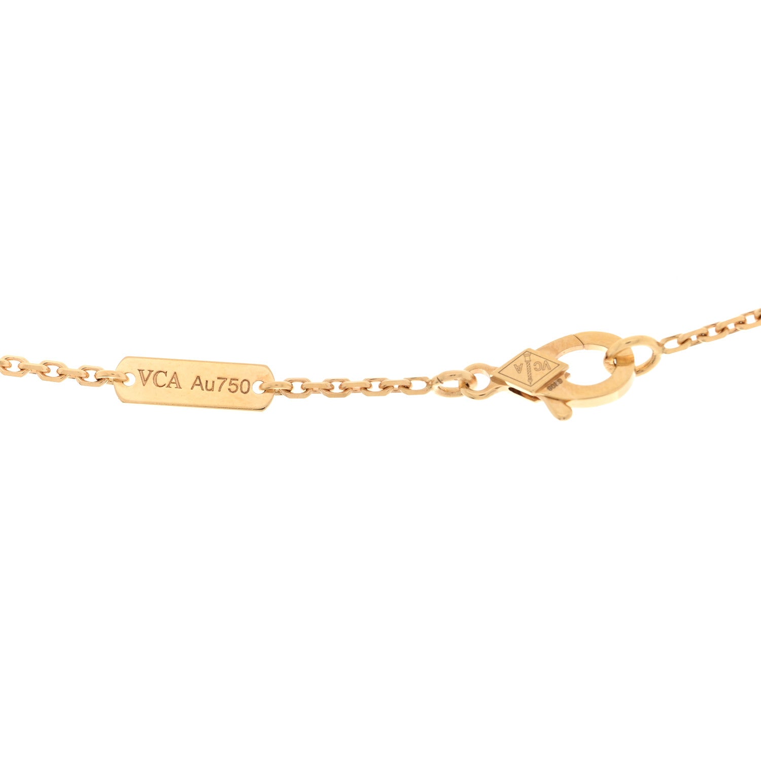 Van Cleef & Arpels 18K Yellow Gold Mother-of-Pearl Vintage Alhambra Pendant Necklace
