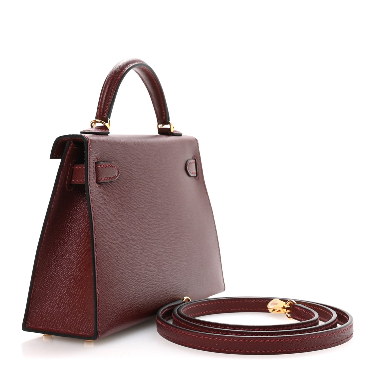 エルメス ミニケリー 20 外縫い Rouge H マダムカーフ ゴールド金具 HERMES MINI KELLY 20 SELLIER ROUGE H MADAME CALFSKIN GOLD HARDWARE