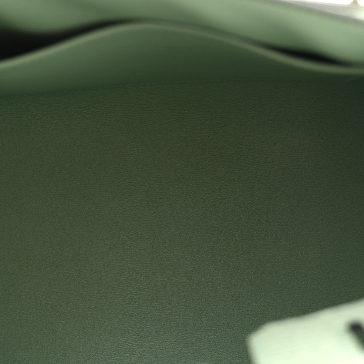 エルメス バーキンセリエ 25 外縫い Vert D'eau マットアリゲーター シルバー金具 HERMES BIRKIN 25 SELLIER VERT D'EAU MATTE ALLIGATOR SILVER HARDWARE