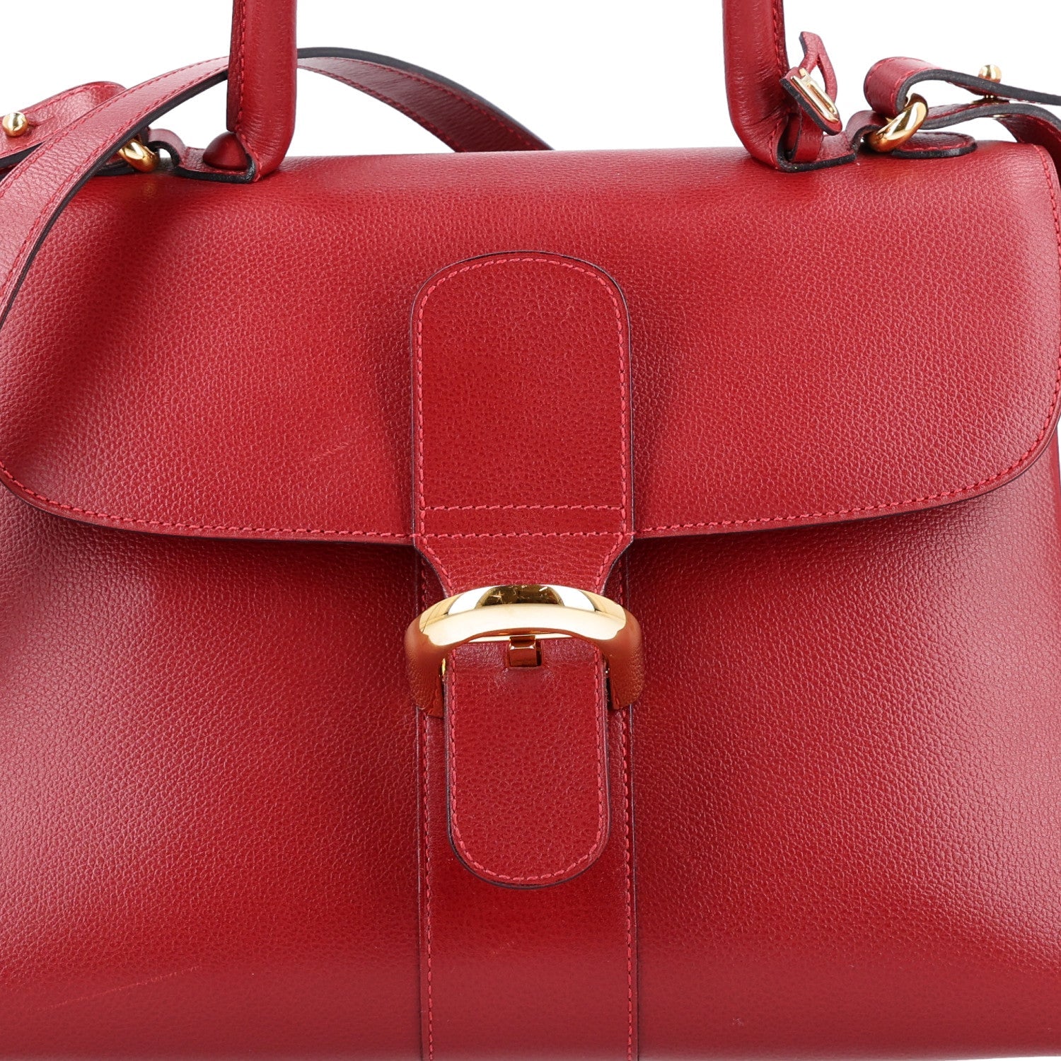 デルヴォー ブリヨン MM ショルダーバッグ Red グレインドカーフスキン ローズゴールド金具 DELVAUX BRILLANT MM SHOULDER BAG RED GRAINED CALFSKIN ROSE GOLD HARDWARE