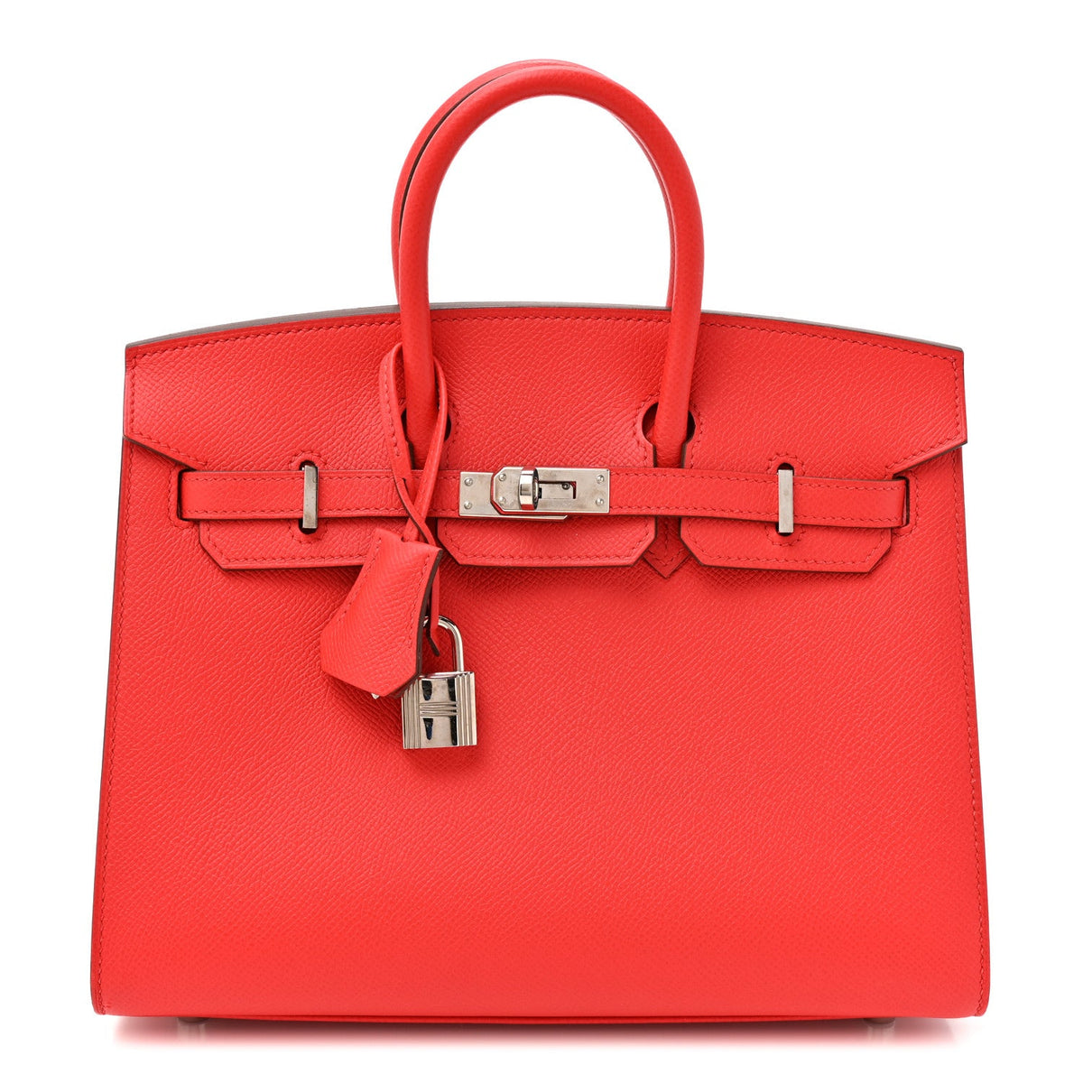 エルメス バーキン 25 外縫い Rouge De Coeur エプソン シルバー金具 HERMES BIRKIN 25 SELLIER ROUGE DE COEUR EPSOM SILVER HARDWARE