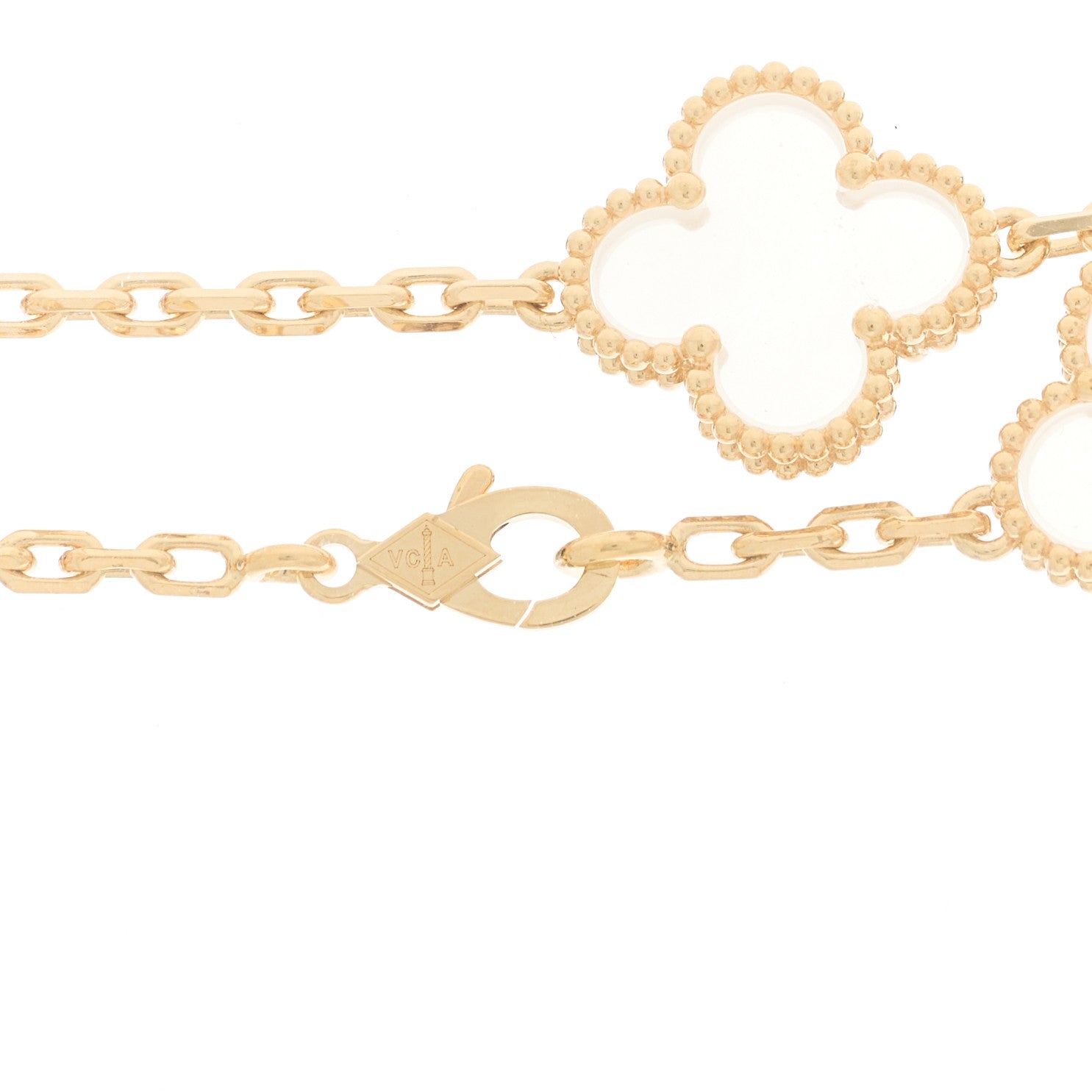 ヴァンクリーフ&アーペル 18Kイエローゴールド ロッククリスタル 20モチーフ ヴィンテージ アルハンブラ ネックレス