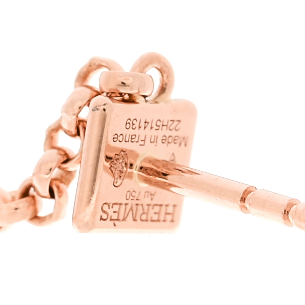 エルメス クルードゥH ピアス 18K ローズゴールド HERMES CLOU D'H EARRINGS 18K ROSE GOLD