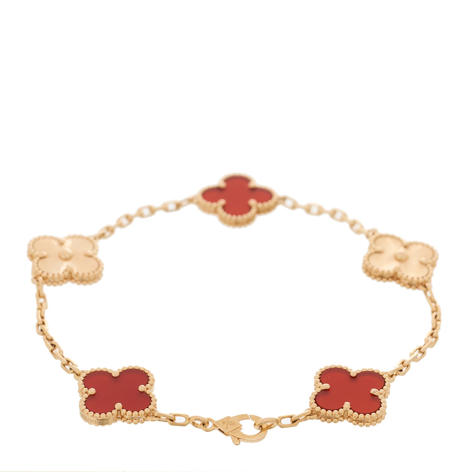 ヴァンクリーフ＆アーペル ヴィンテージアルハンブラ 5モチーフ ブレスレット マルチカラー 18K ローズゴールド VAN CLEEF & ARPELS VINTAGE ALHAMBRA 5 MOTIFS BRACELET MULTICOLOR 18K ROSE GOLD