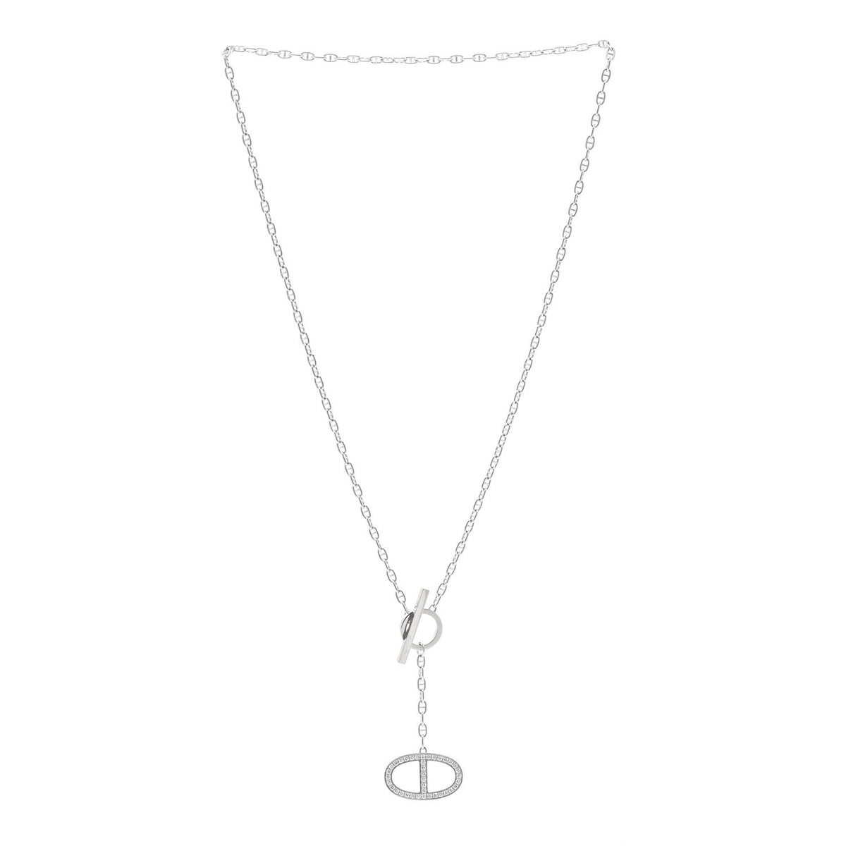 エルメス シェーヌダンクル ペンダントネックレス 18K ホワイトゴールド ダイヤモンド HERMES CHAINE D'ANCRE PENDANT NECKLACE 18K WHITE GOLD DIAMOND
