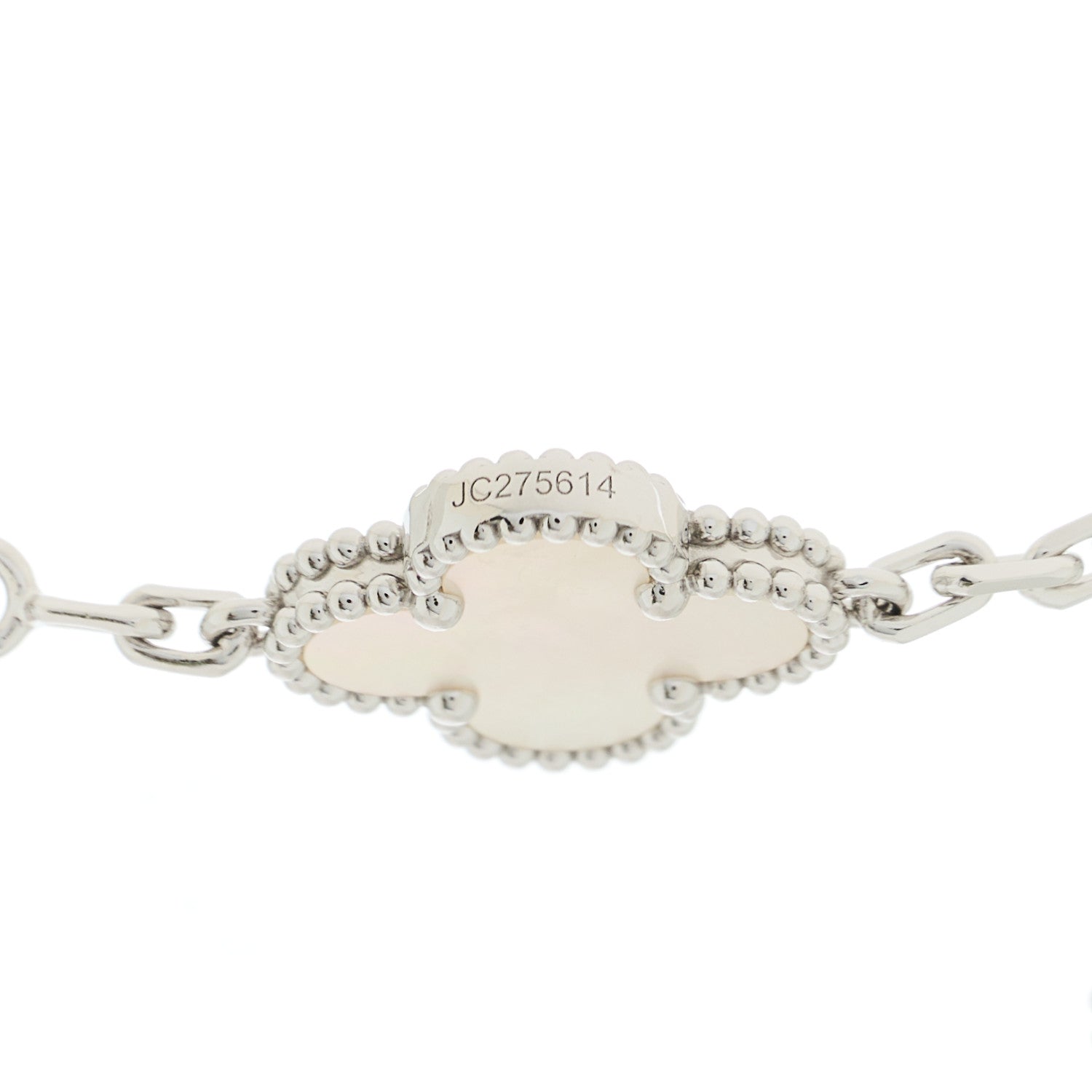 ヴァンクリーフ＆アーペル ヴィンテージアルハンブラ 10モチーフ ネックレス マザーオブパール 18K ホワイトゴールド VAN CLEEF & ARPELS VINTAGE ALHAMBRA 10 MOTIFS NECKLACE MOTHER OF PEARL 18K WHITE GOLD