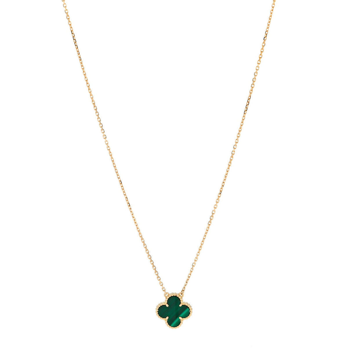 ヴァンクリーフ＆アーペル ヴィンテージアルハンブラ ペンダントネックレス マラカイト 18K イエローゴールド VAN CLEEF & ARPELS VINTAGE ALHAMBRA PENDANT NECKLACE MALACHITE 18K YELLOW GOLD