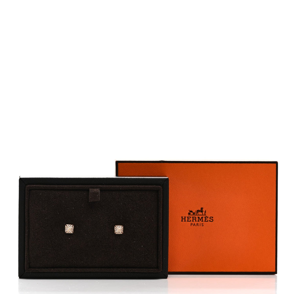 エルメス クルードゥH ピアス 18K ローズゴールド ダイヤモンド HERMES Clou d'H EARRINGS 18K ROSE GOLD DIAMOND