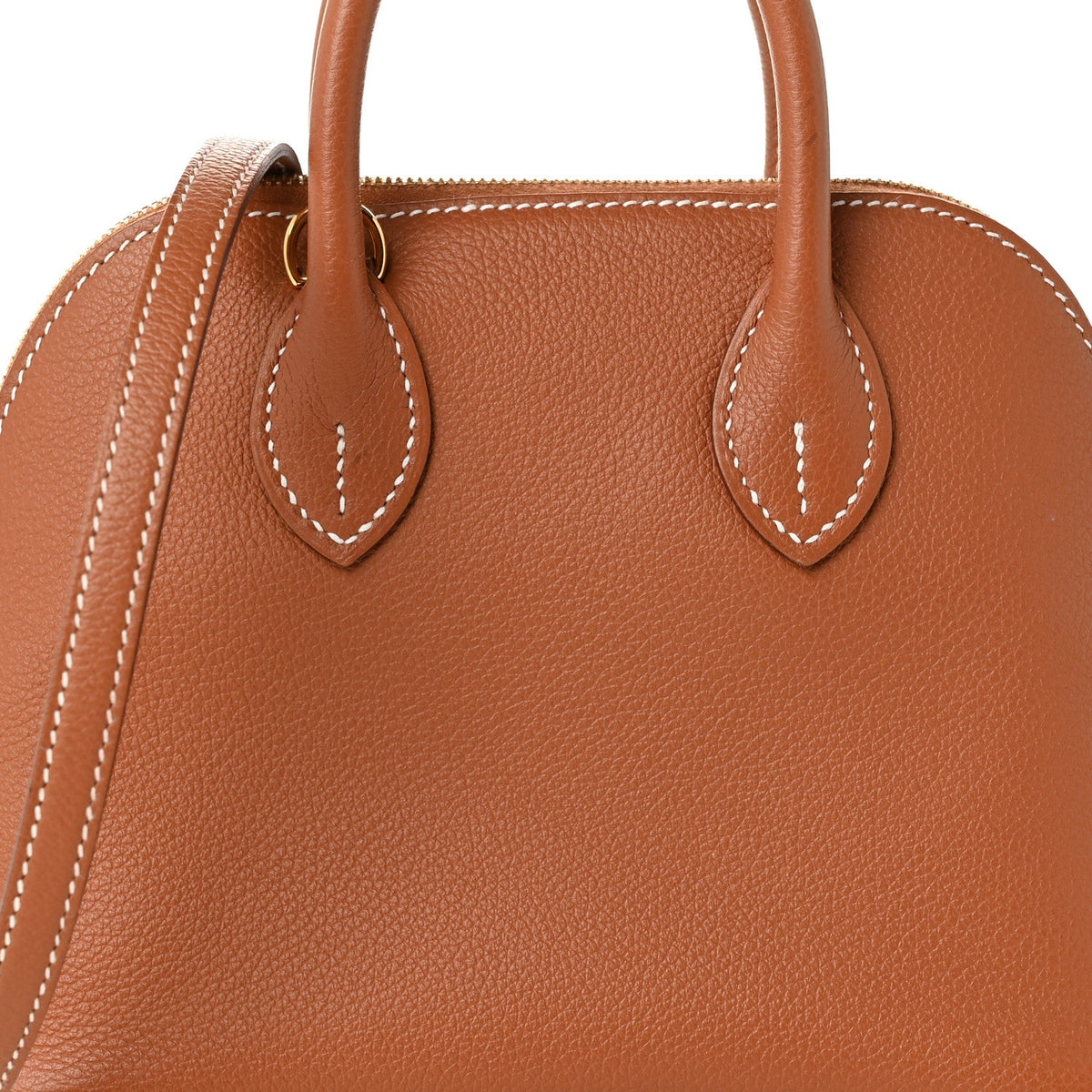 Hermes Mini Bolide 1923 Gold Evercolor Silver Hardware