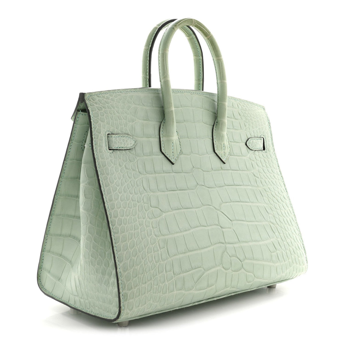 エルメス バーキンセリエ 25 外縫い Vert D'eau マットアリゲーター シルバー金具 HERMES BIRKIN 25 SELLIER VERT D'EAU MATTE ALLIGATOR SILVER HARDWARE