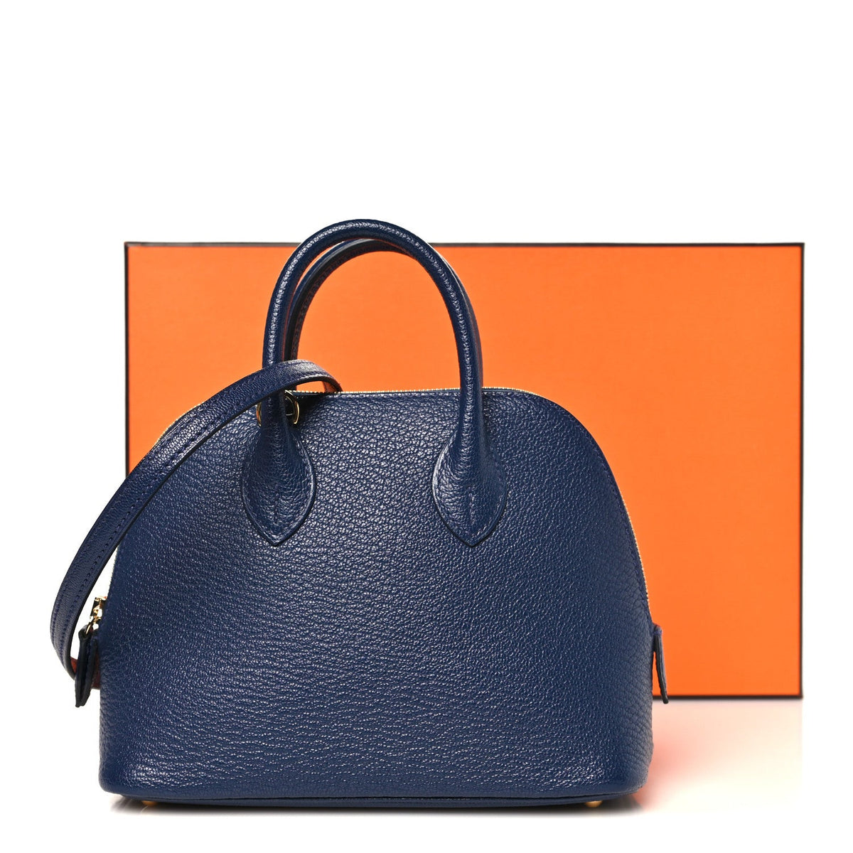 エルメス ミニボリード 1923 Deep Bleu シェーブルミゾール ゴールド金具 HERMES MINI BOLIDE 1923 DEEP BLEU CHEVRE MYSORE GOLD HARDWARE