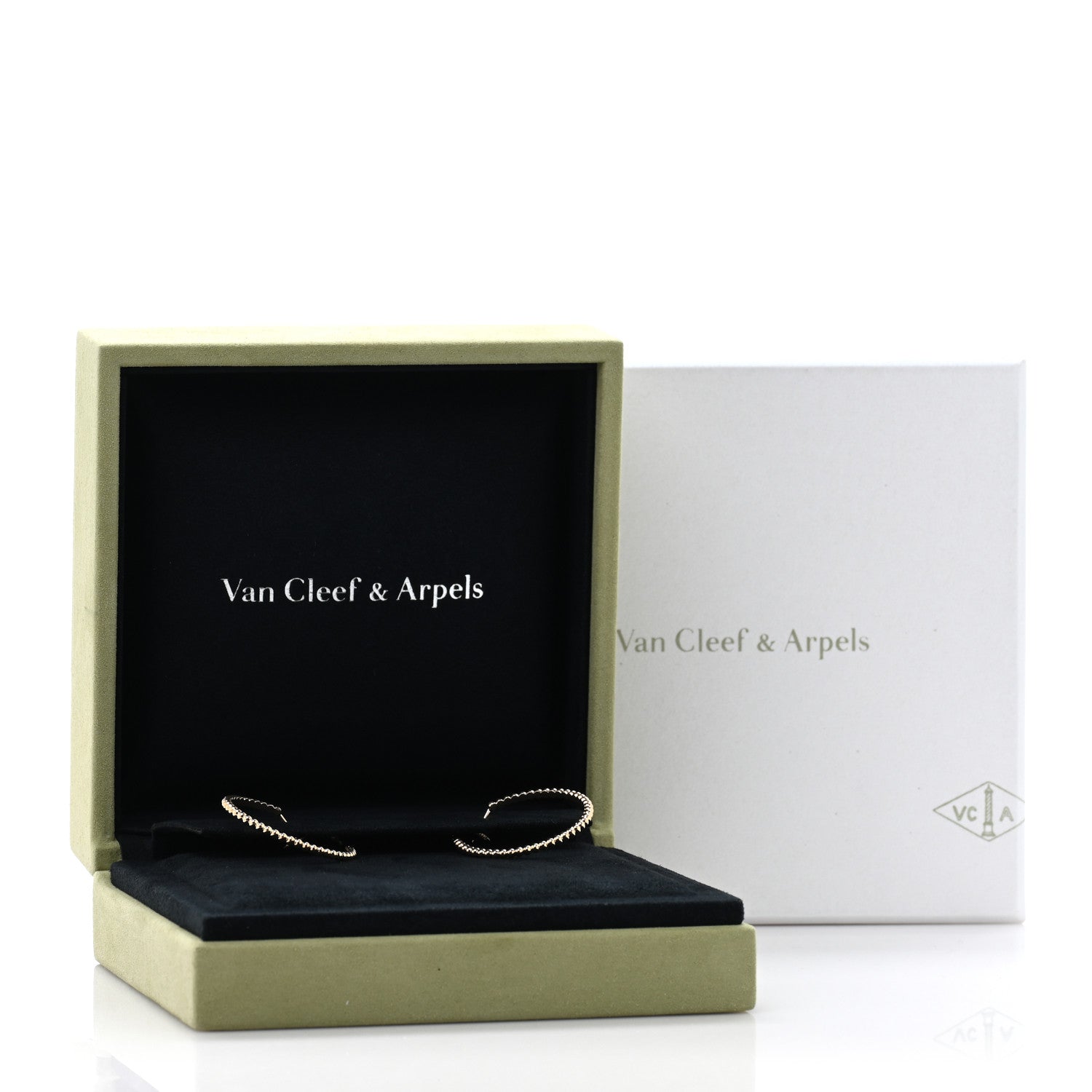 VAN CLEEF 18Kイエローゴールド スモール パーリー フープピアス